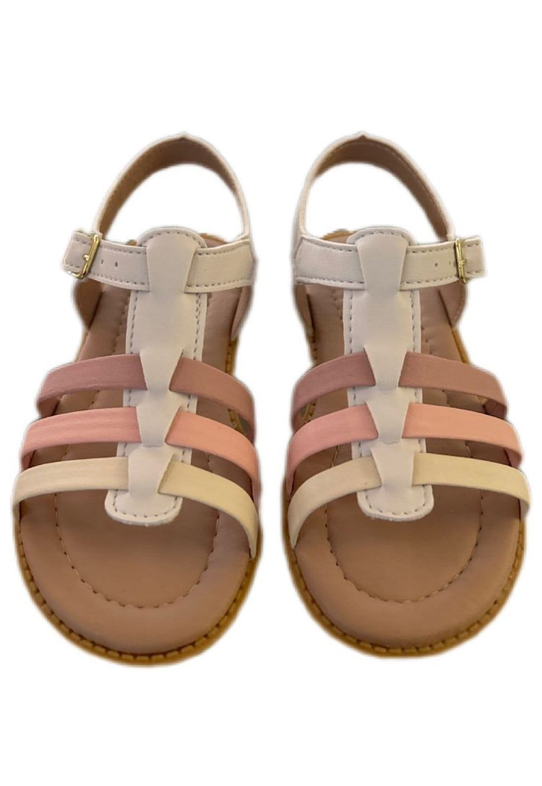Vista 2 Infantil - Sandália menina de tiras Solzim branca e nude SOLZIM CALÇADOS branco/nude nude