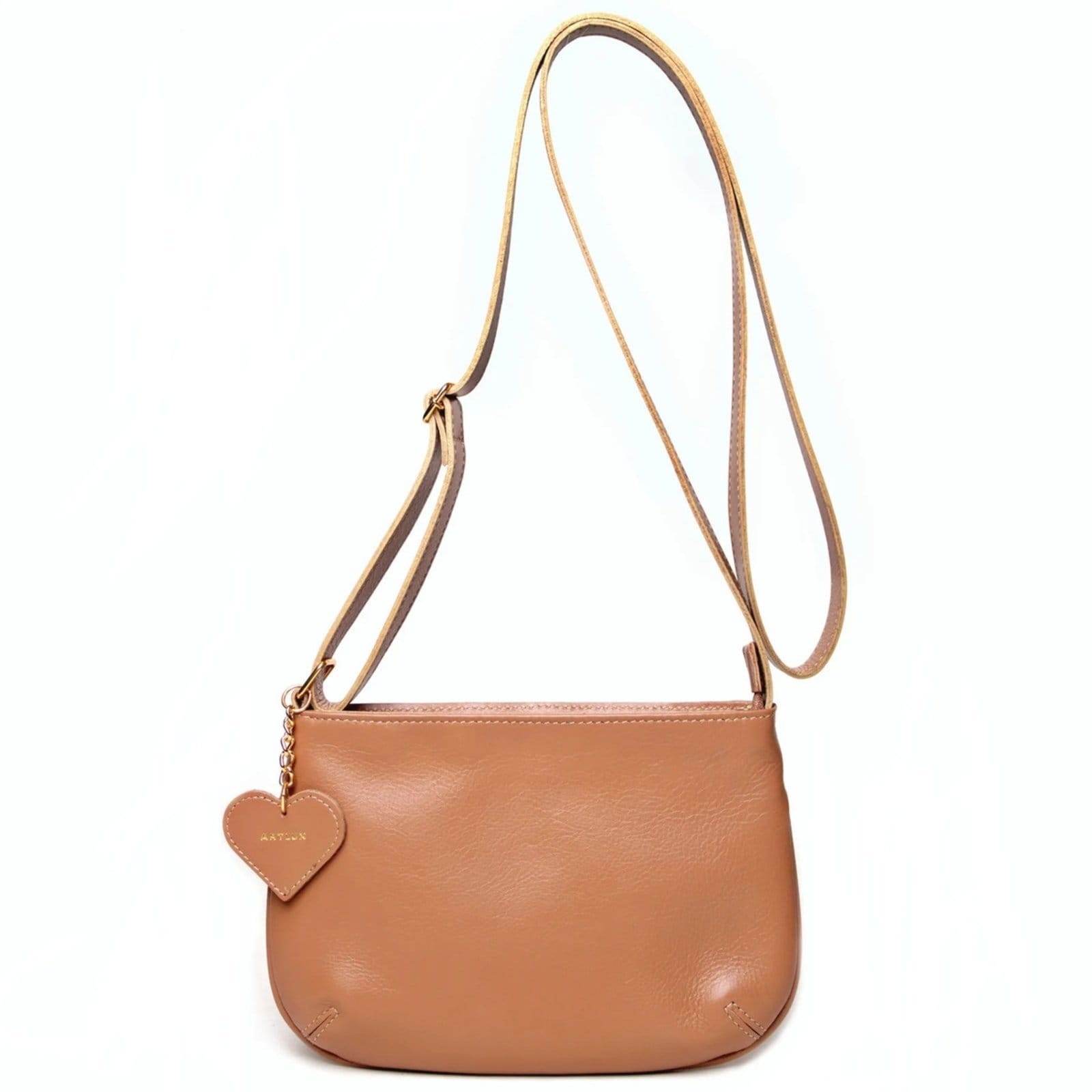 Bolsa Transversal em Couro Artlux Amêndoa 9063