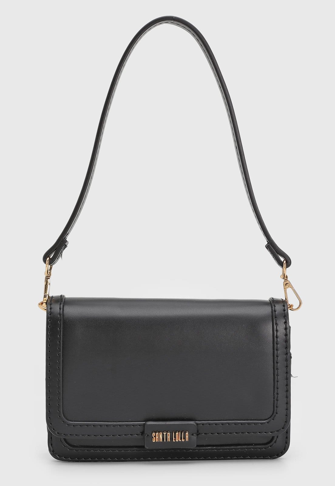 Bolsa Média Feminina Santa Lolla Estruturada Preta