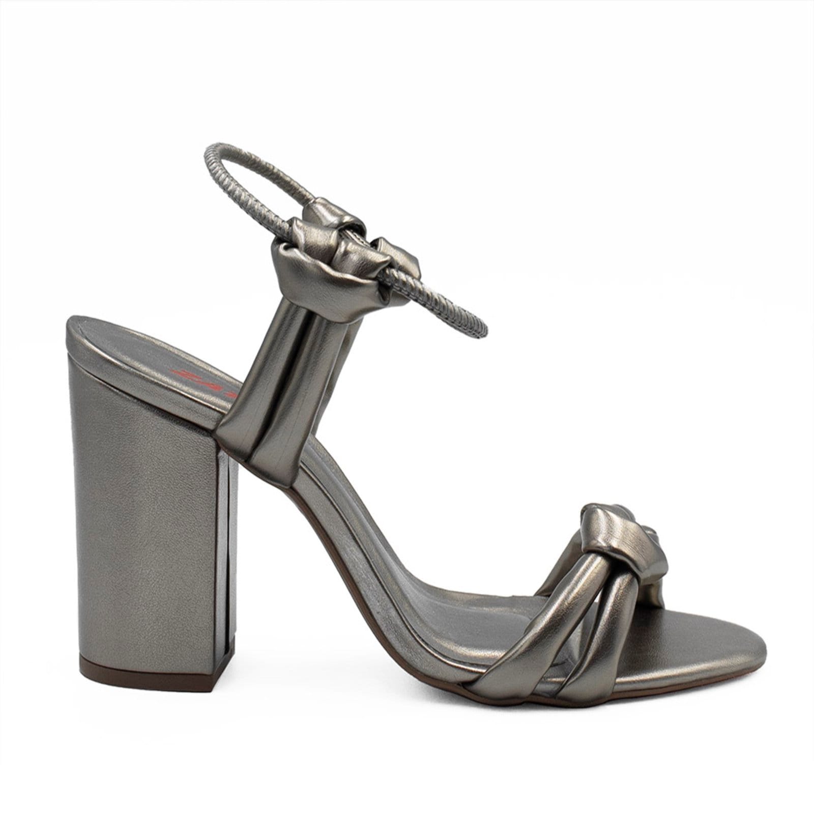 Sandália Zatta Salto Bloco Alto Puff Raissa Chumbo