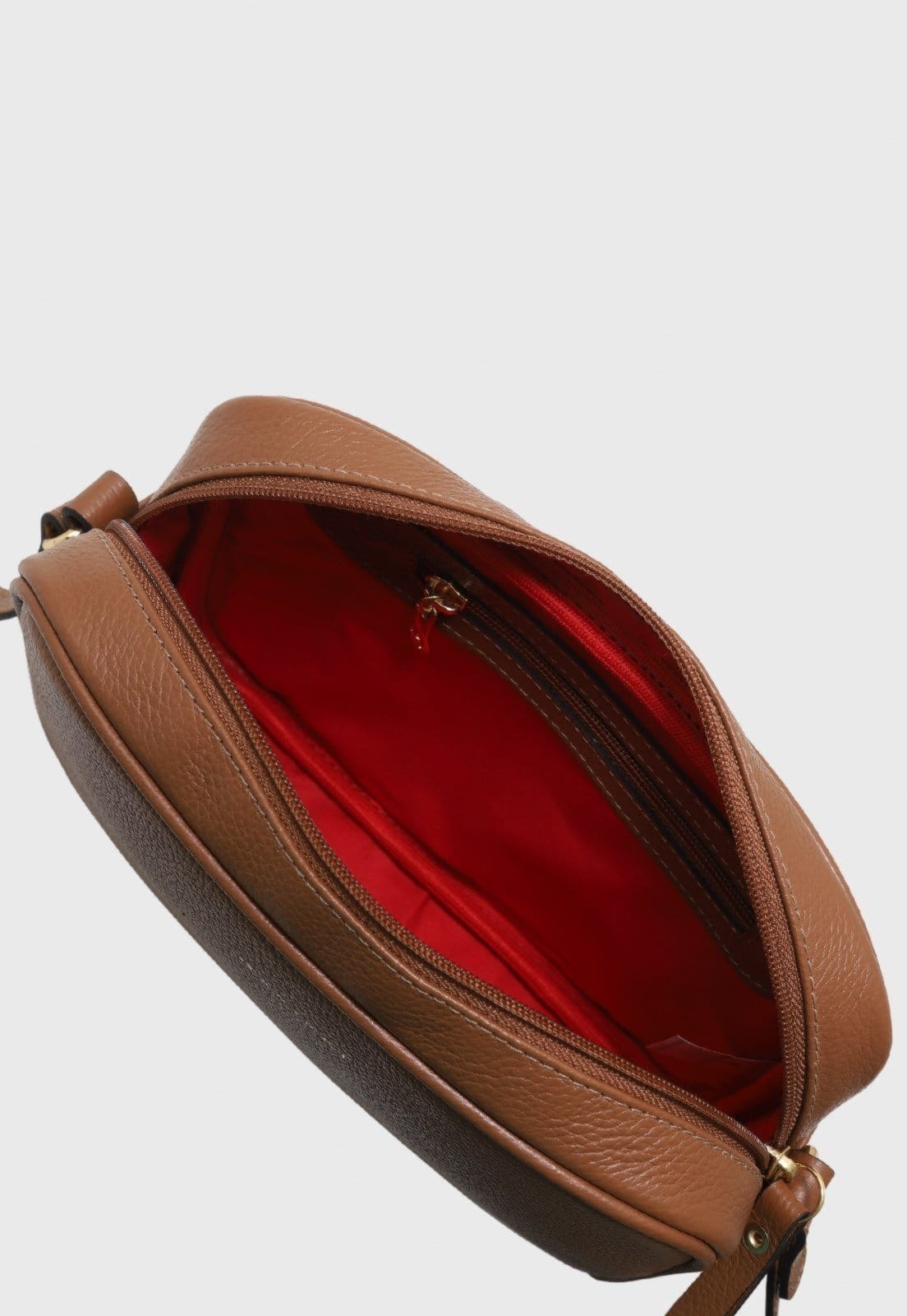 Vista 2 Bolsa Transversal Couro Mariart Jeri Camel Mariart caramelo