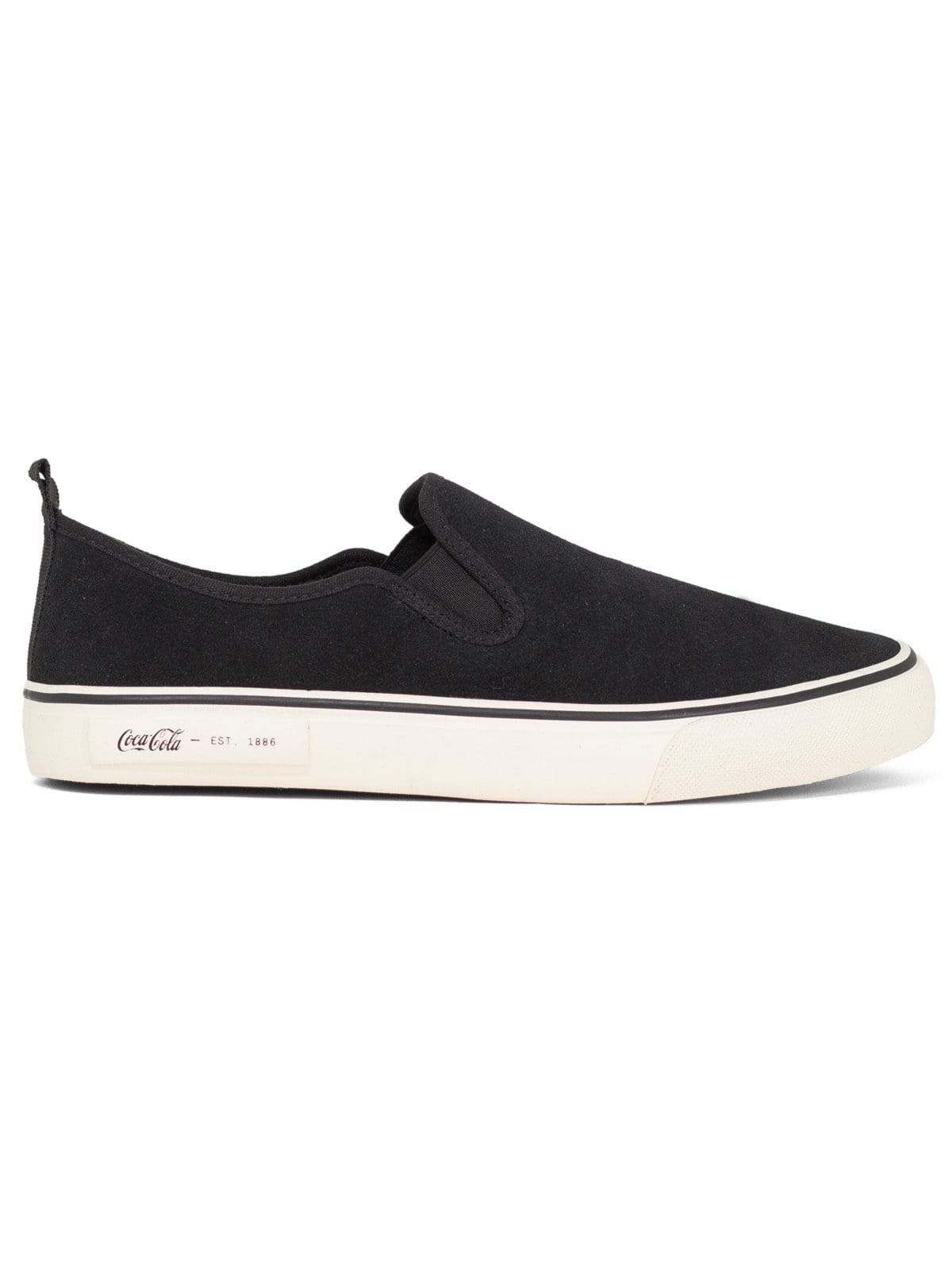Vista principal Tênis Masculino Slip On Coca Cola Casual Iate City Suede Calce Fácil Conforto Coca-Cola preto