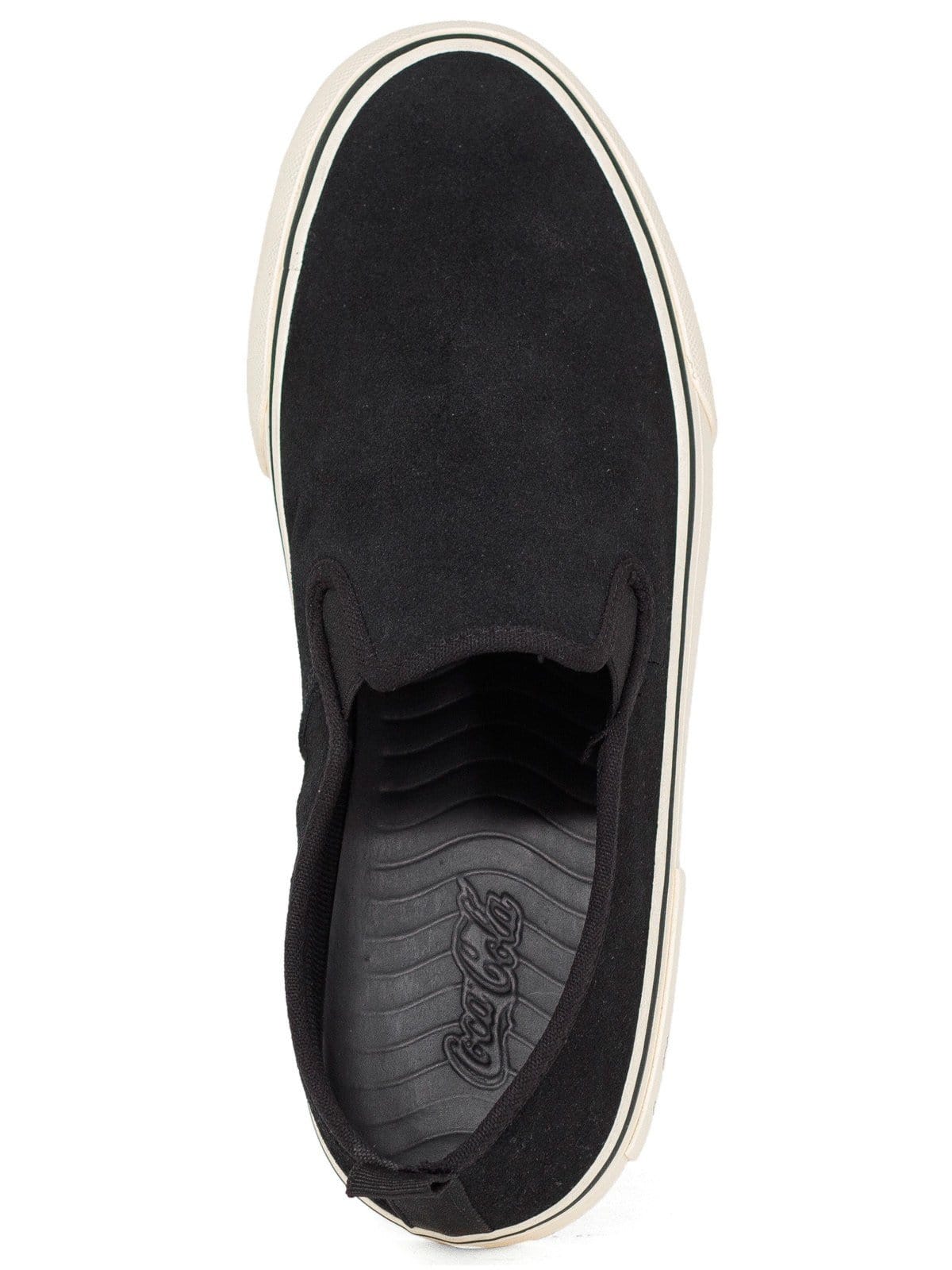 Vista 2 Tênis Masculino Slip On Coca Cola Casual Iate City Suede Calce Fácil Conforto Coca-Cola preto