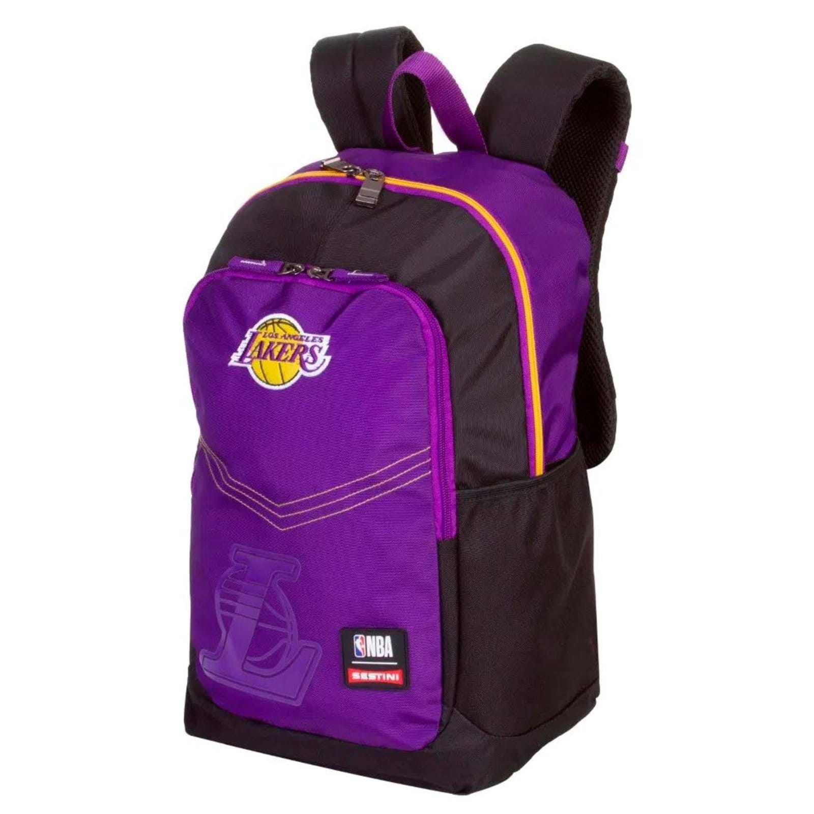 Vista 2 Infantil - Mochila Sestini NBA Magic Lakers 24 Litros Preto e Roxo Sestini incolor
