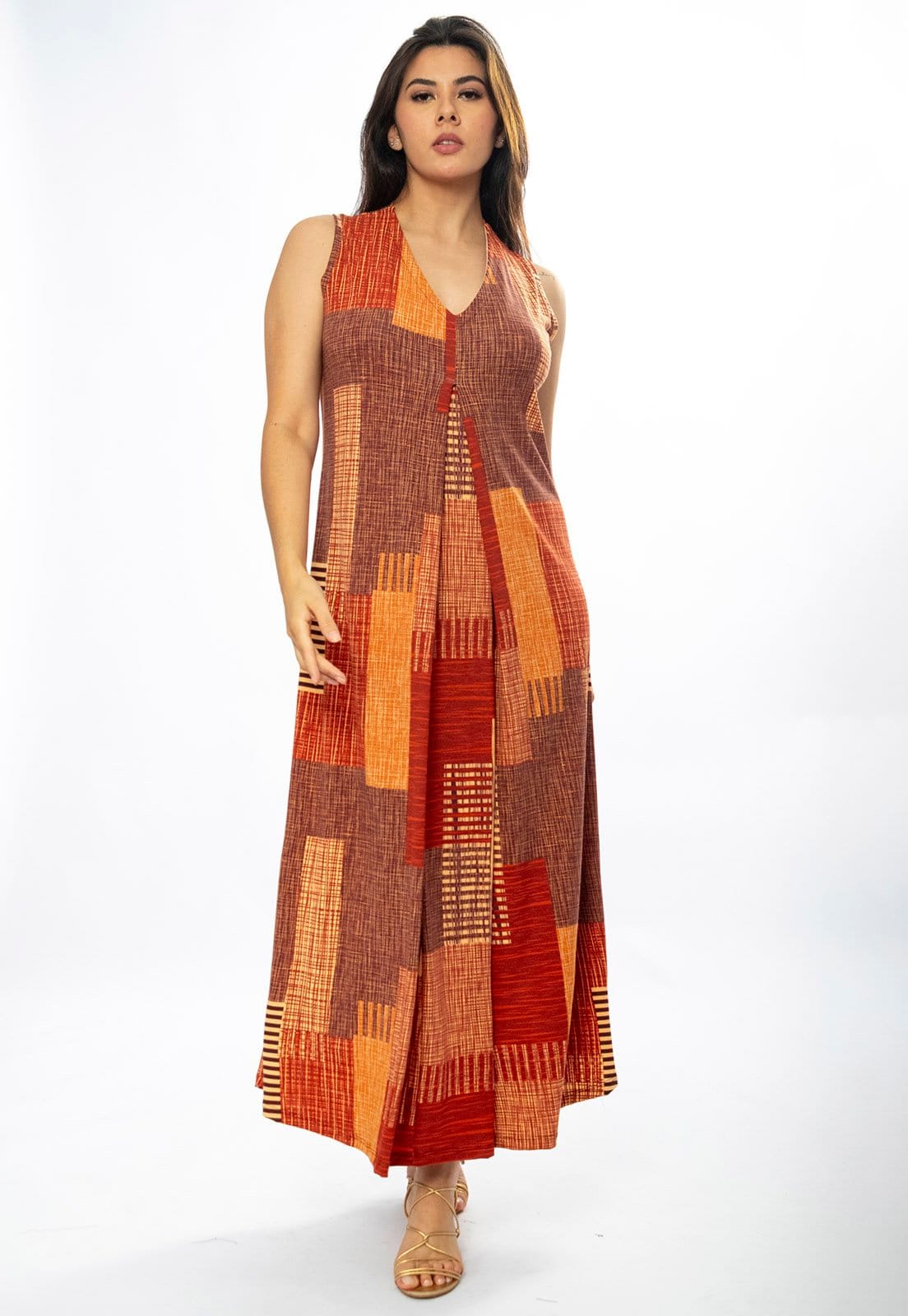 Vestido Longo Amazônia Vital Acará Malha Estampa Tramas do Sol