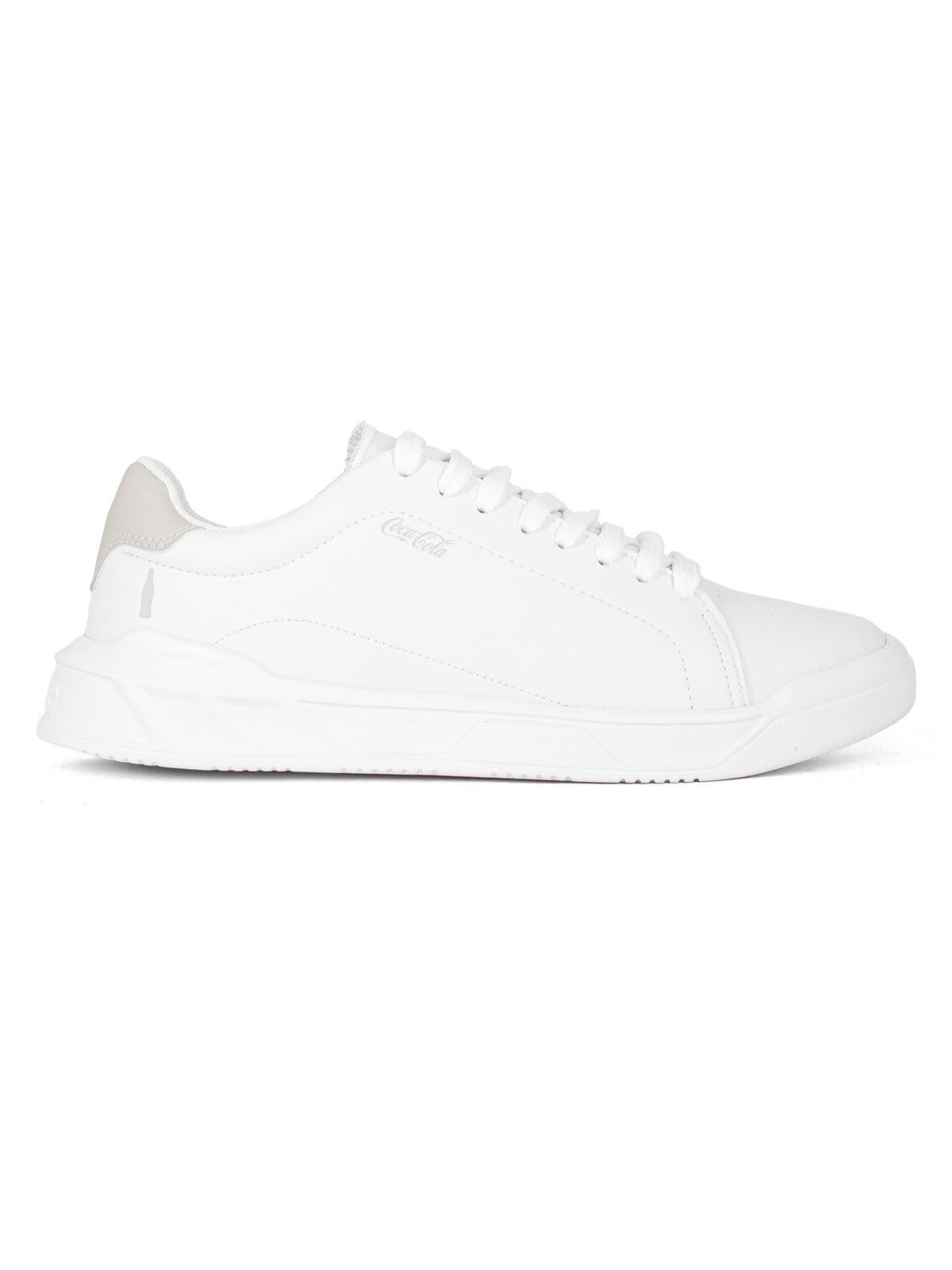 Vista principal Tênis Coca Cola Casual Lander Town Confortável Cadarço Masculino Cinza Coca-Cola branco