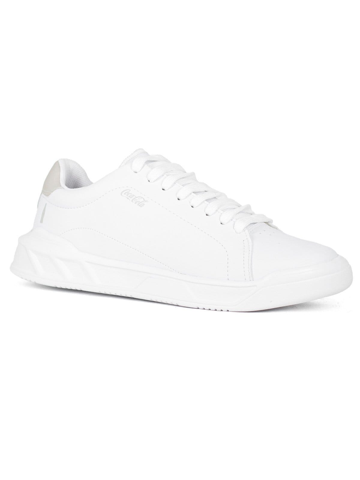 Vista 2 Tênis Coca Cola Casual Lander Town Confortável Cadarço Masculino Cinza Coca-Cola branco