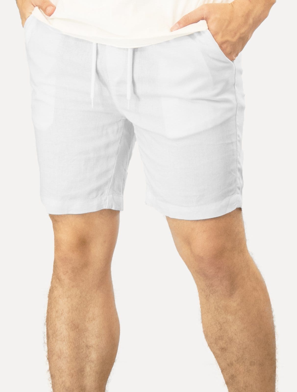 Bermuda Calvin Klein Jeans Masculina Elástico Linen Tag Branca