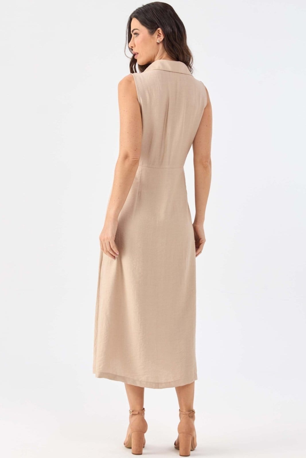 Vista principal Vestido Chemise Midi PKS Viscose PKS bege