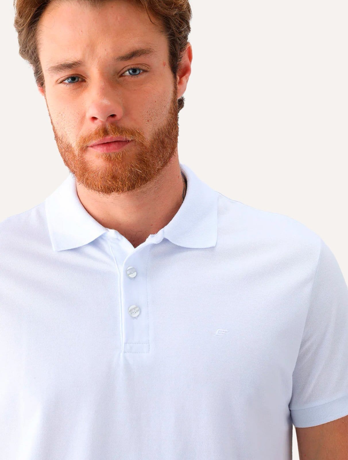 Vista 2 Polo Ellus Masculina Piquet Classic Easa Branca Ellus branco