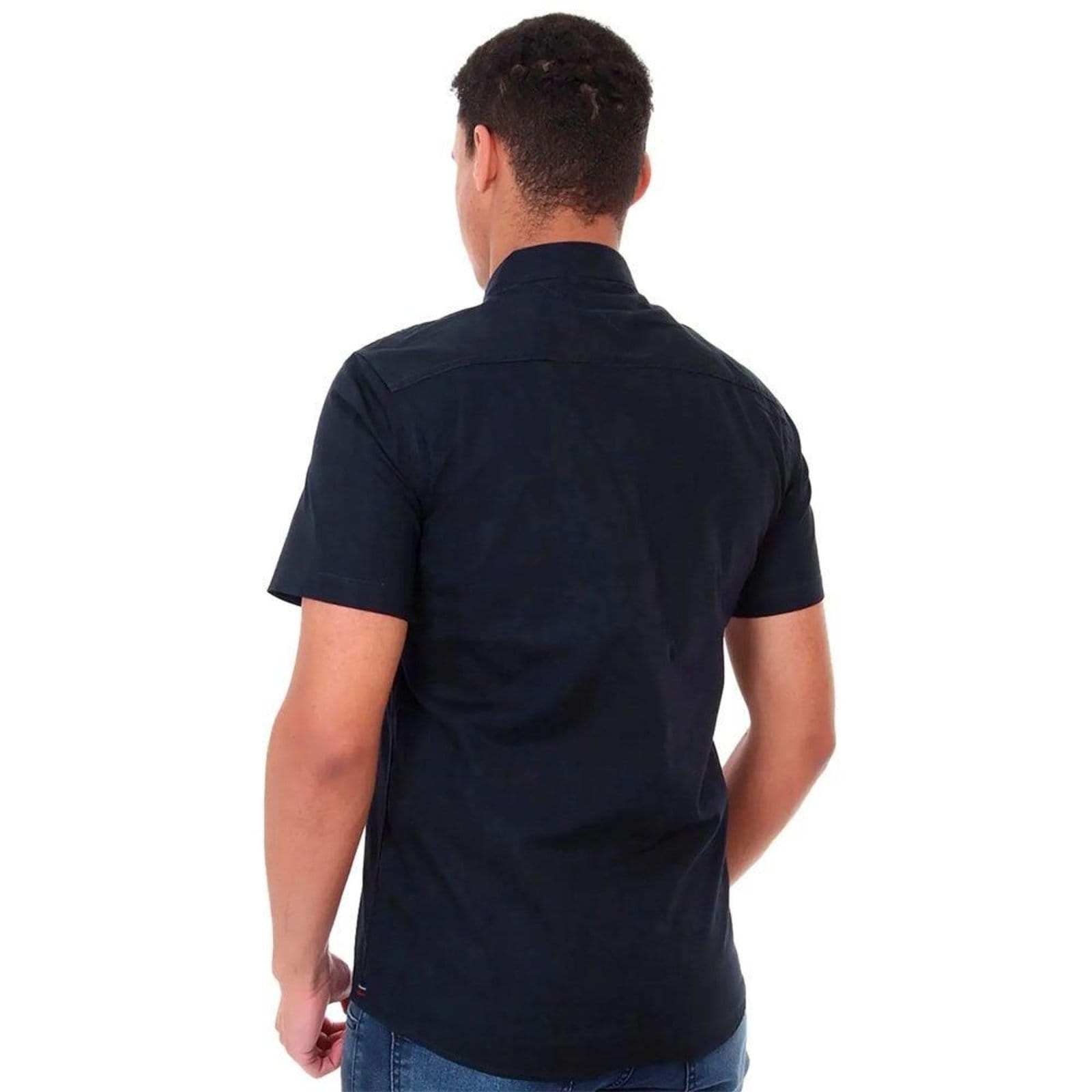 Vista 2 Camisa Social Tommy Hilfiger Light Oxford Shirt Tommy Hilfiger azul marinho