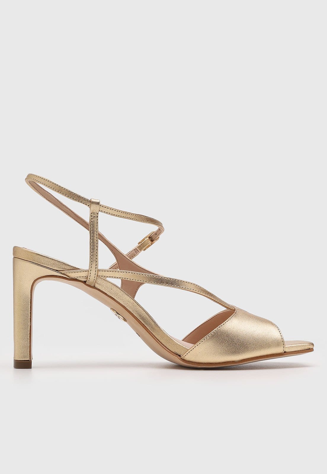 Vista 2 Sandália Feminina Jorge Bischoff Salto Bloco Dourada Jorge Bischoff dourado