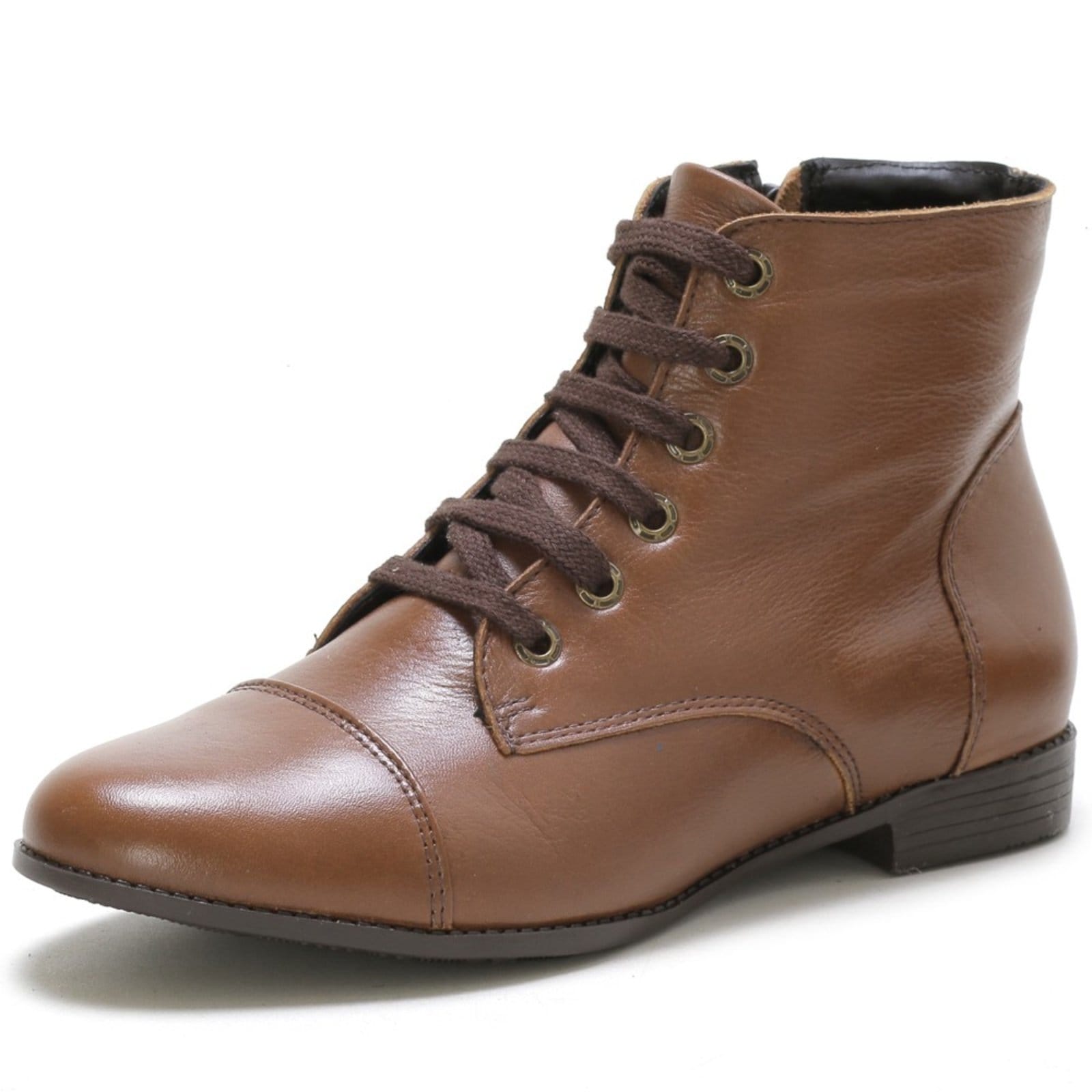 Bota Cano Curto Couro Tellini Store Conhaque