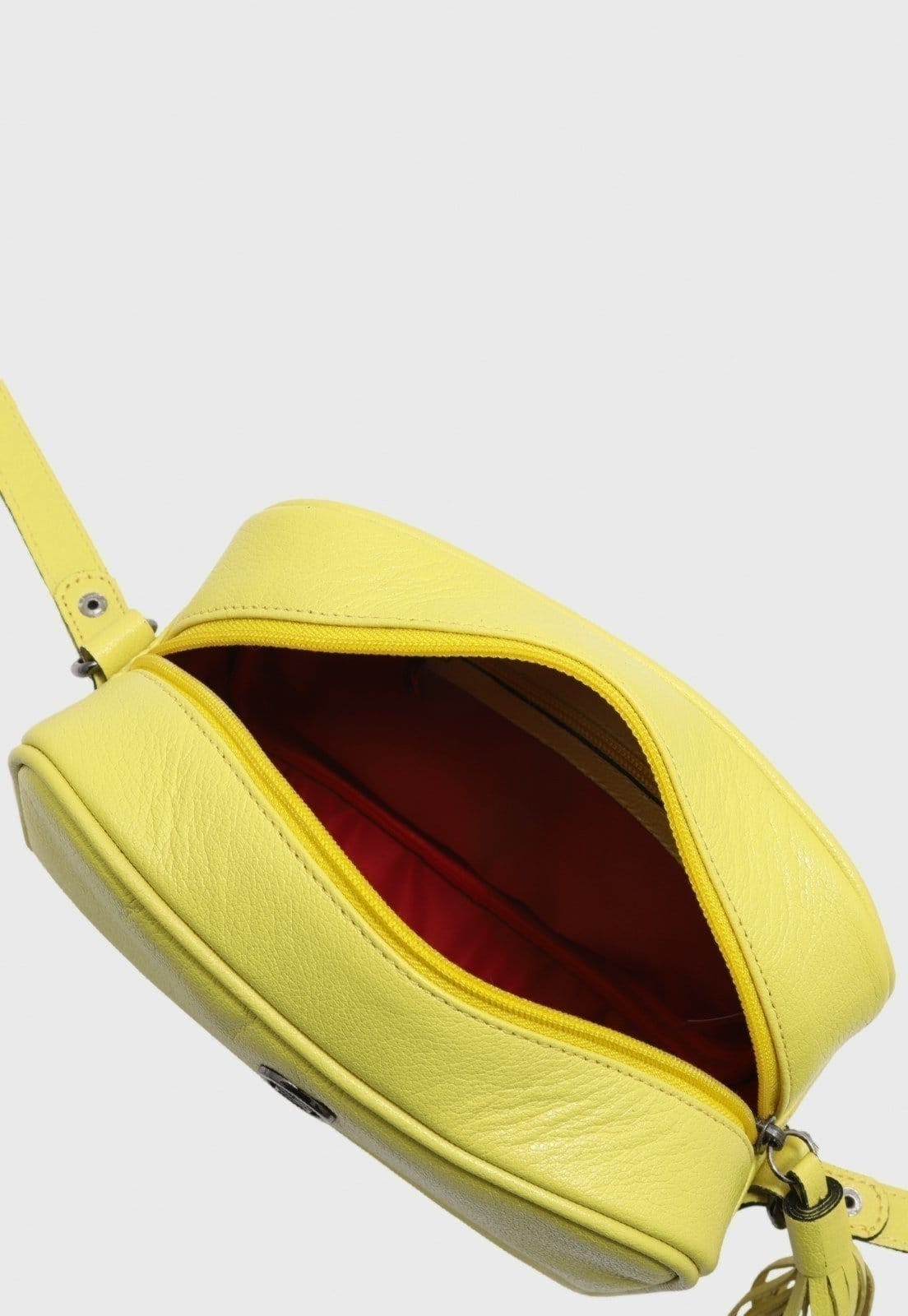 Vista 2 Bolsa Transversal de Couro Mariart Titânio Citrus Mariart amarelo