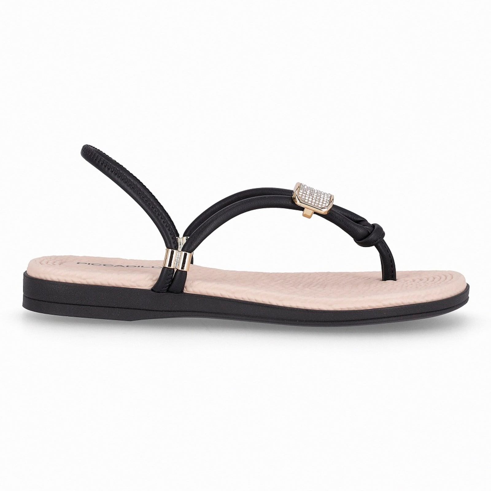 Vista principal Sandália Rasteira Piccadilly 513039 Feminina Piccadilly preto