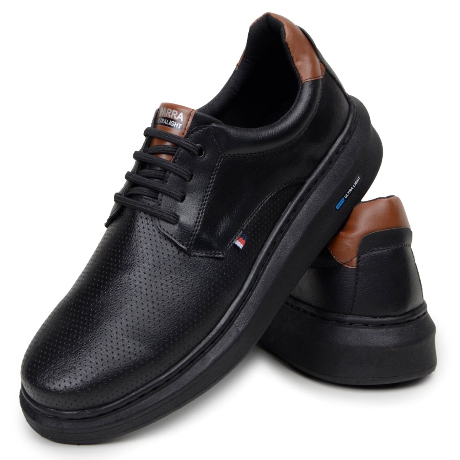 Vista principal Tenis Sapatenis Casual Yes Basic Couro com Cadarço Confortável Masculino Black Yes Basic preto black