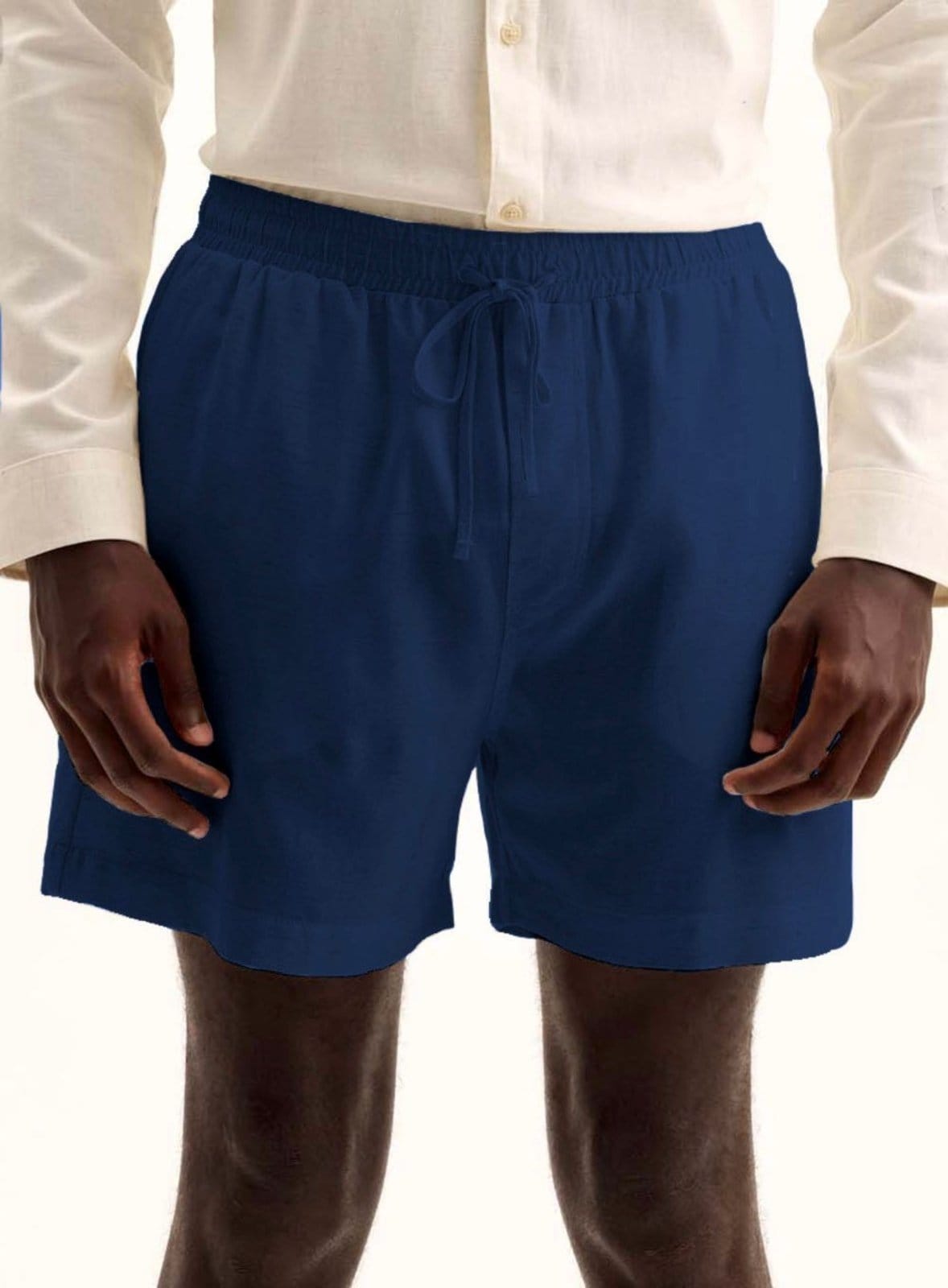 Vista principal Bermuda Masculina Alfaiataria Beach com Amarração Triton Olympic Triton azul