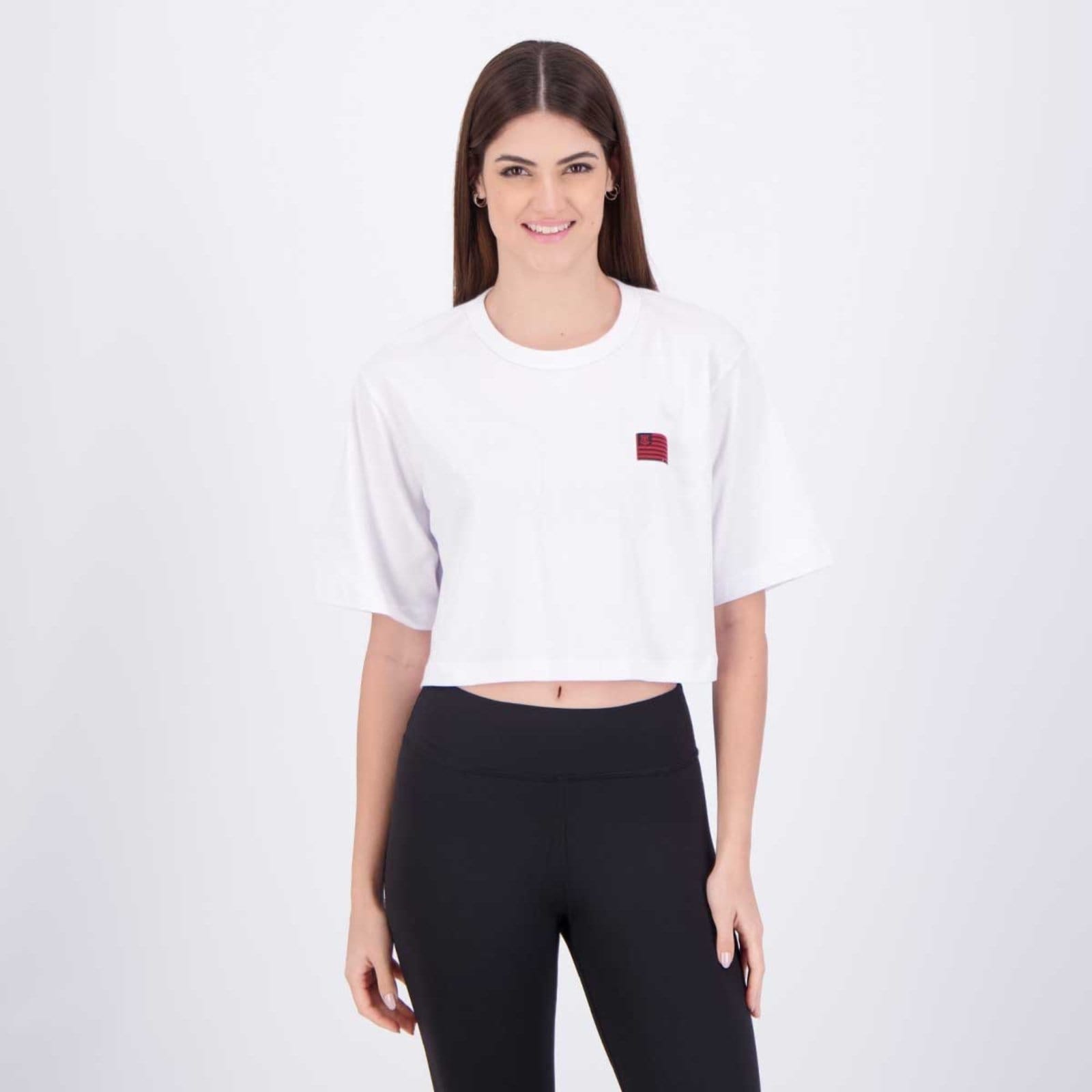 Vista principal Cropped Flamengo Fervor Feminina Off White braziline branco white