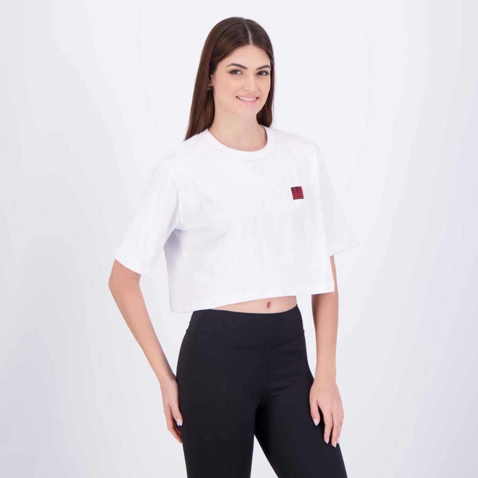 Vista 2 Cropped Flamengo Fervor Feminina Off White braziline branco white