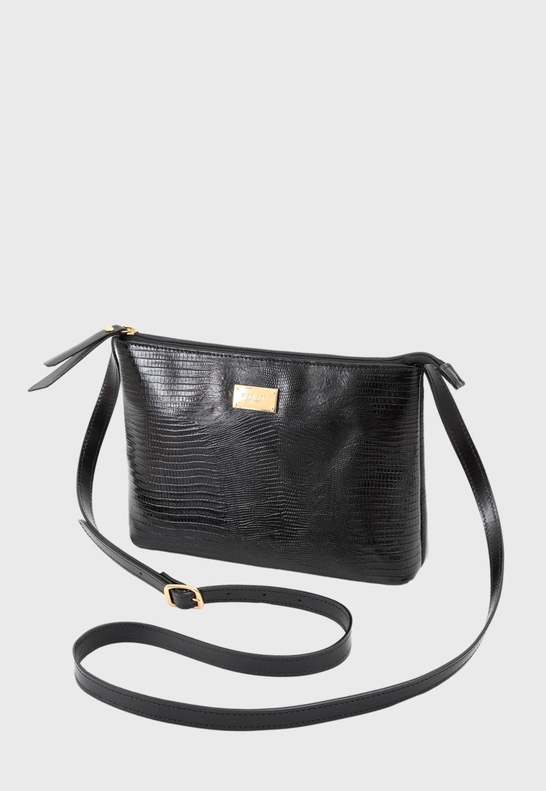 Bolsa Transversal Couro Mariart 2190MRT Preta