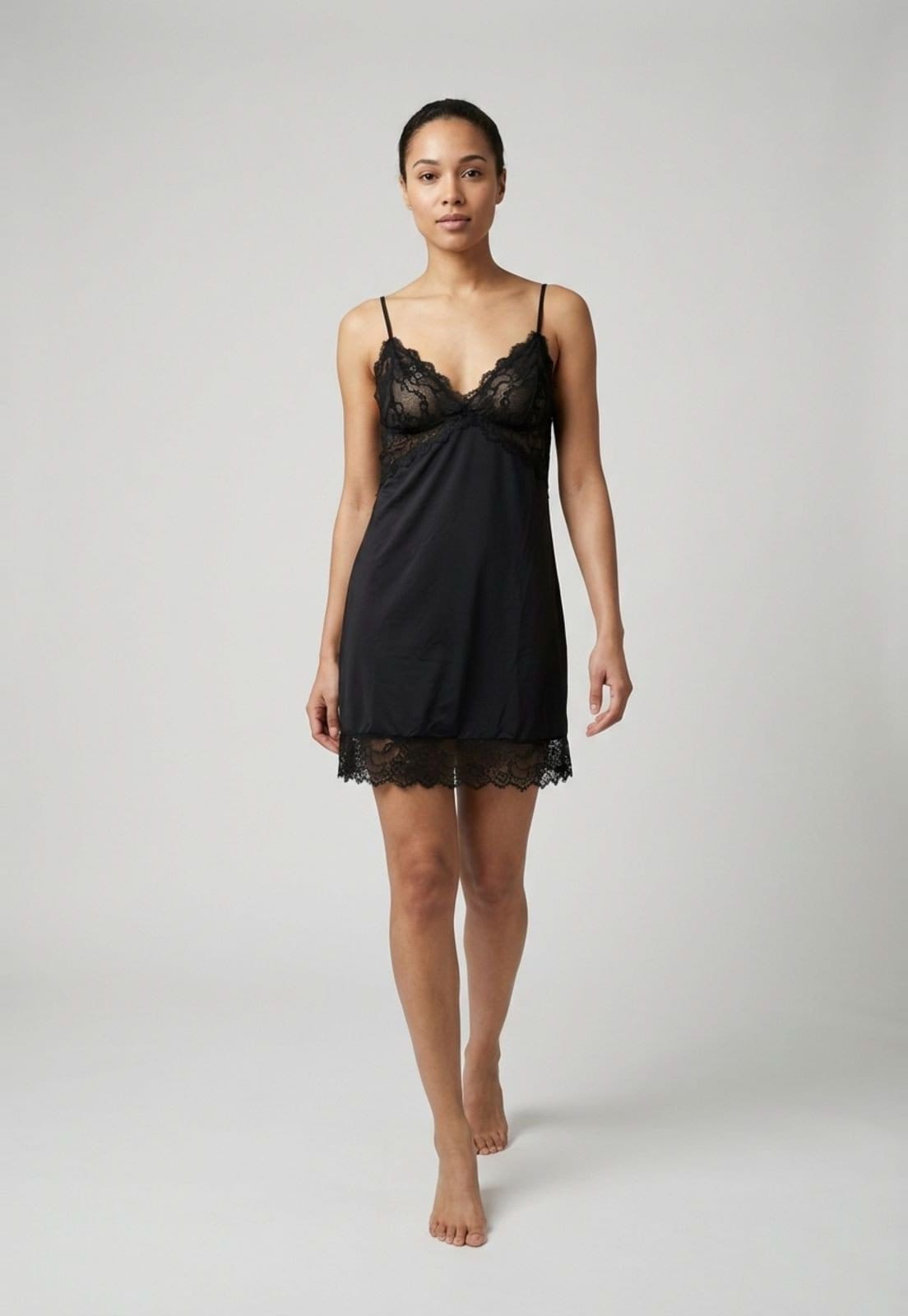 Vista principal Camisola Feminina Hope Renda Preta Hope preto