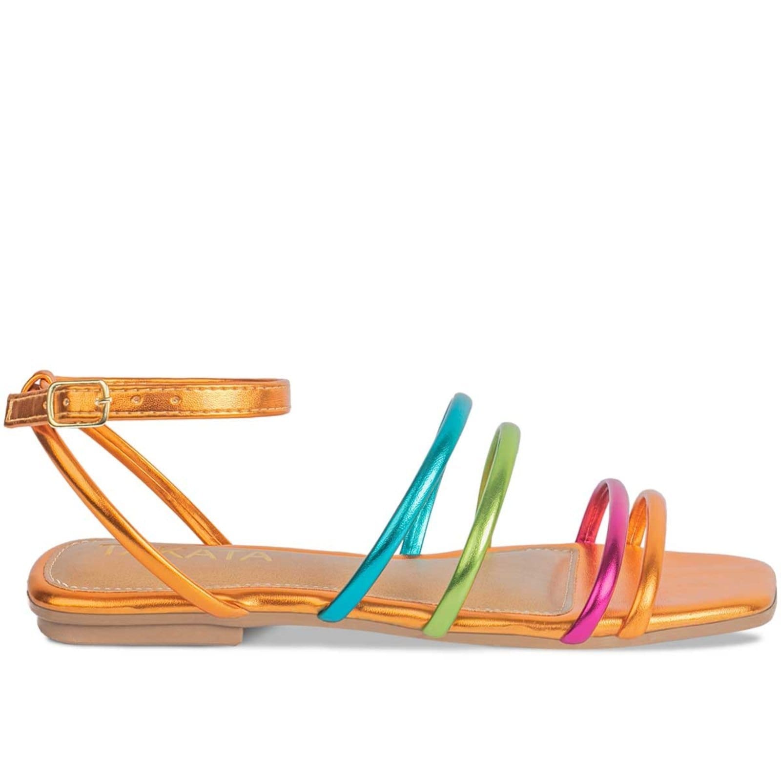 Vista 2 Sandália Feminina Rasteirinha Tiras Colorida Confortável Leve Moda TAKATA BY RAFAEL TAKATA multicolorido