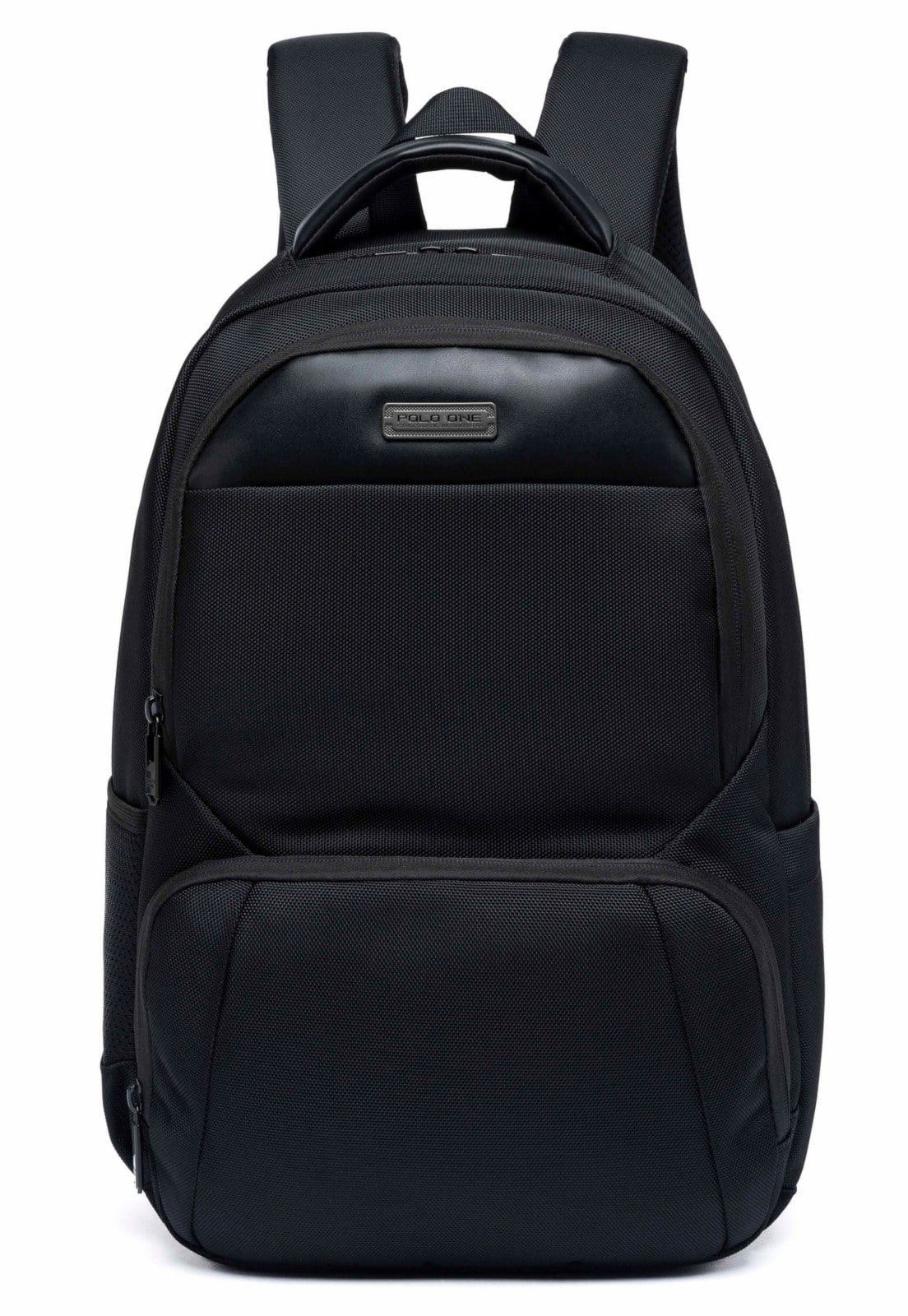 Vista principal Mochila Executiva USB Reforçada Notebook Polo One Bolsa Trabalho Dia a Dia Polo One preto