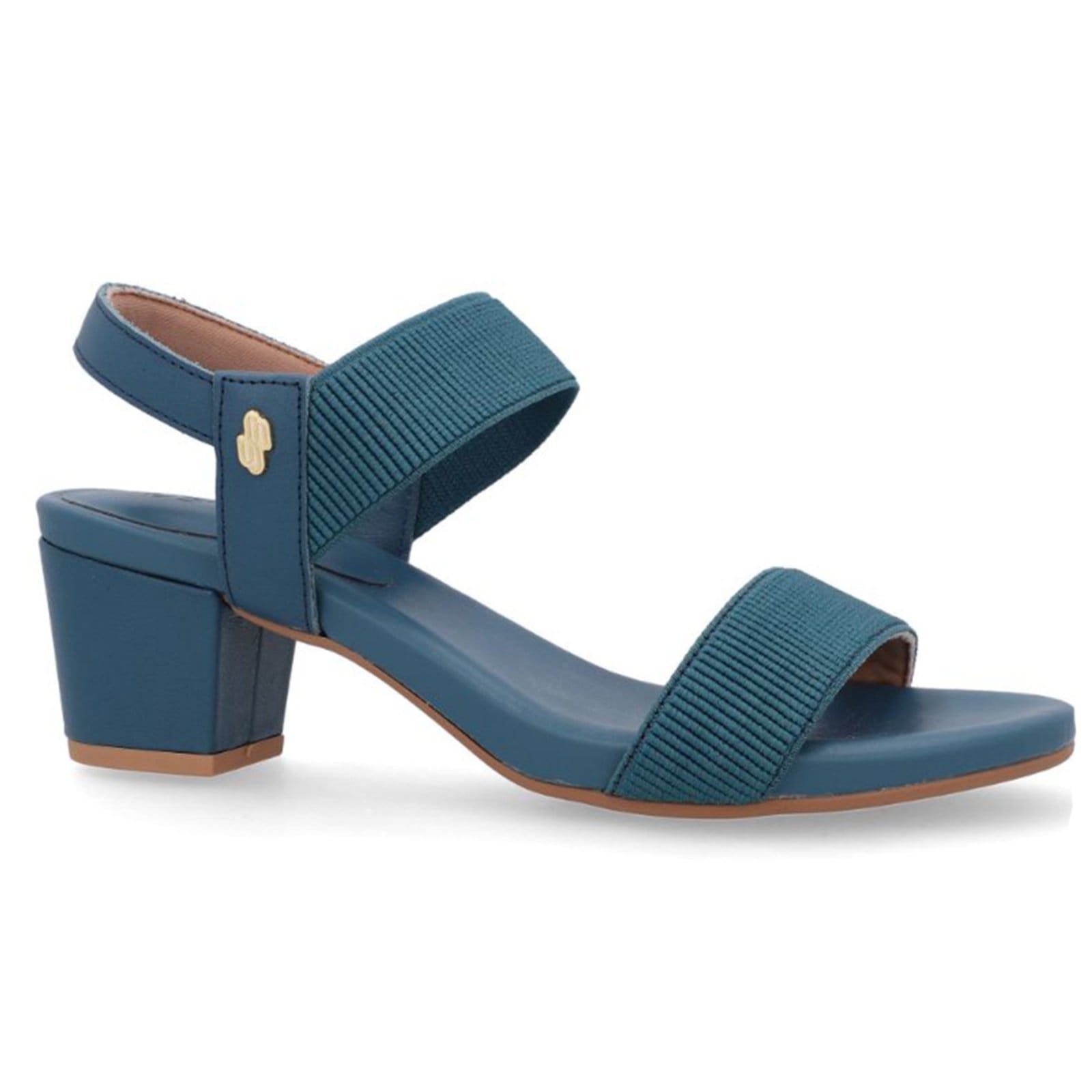 Sandália Salto Bloco Usaflex Elástico Y8204 Conforto Esmeralda