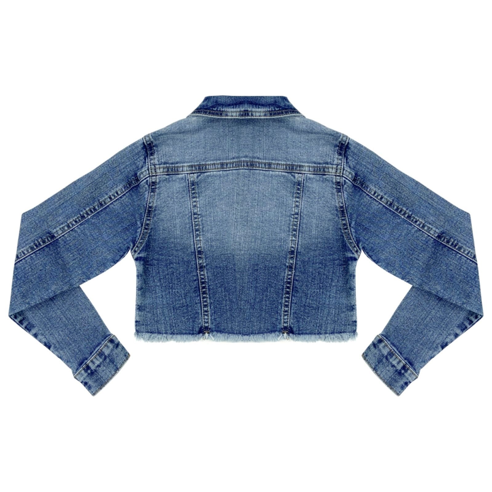 Vista 2 Infantil - Jaqueta Juvenil Look Jeans Cropped Jeans Look Jeans azul