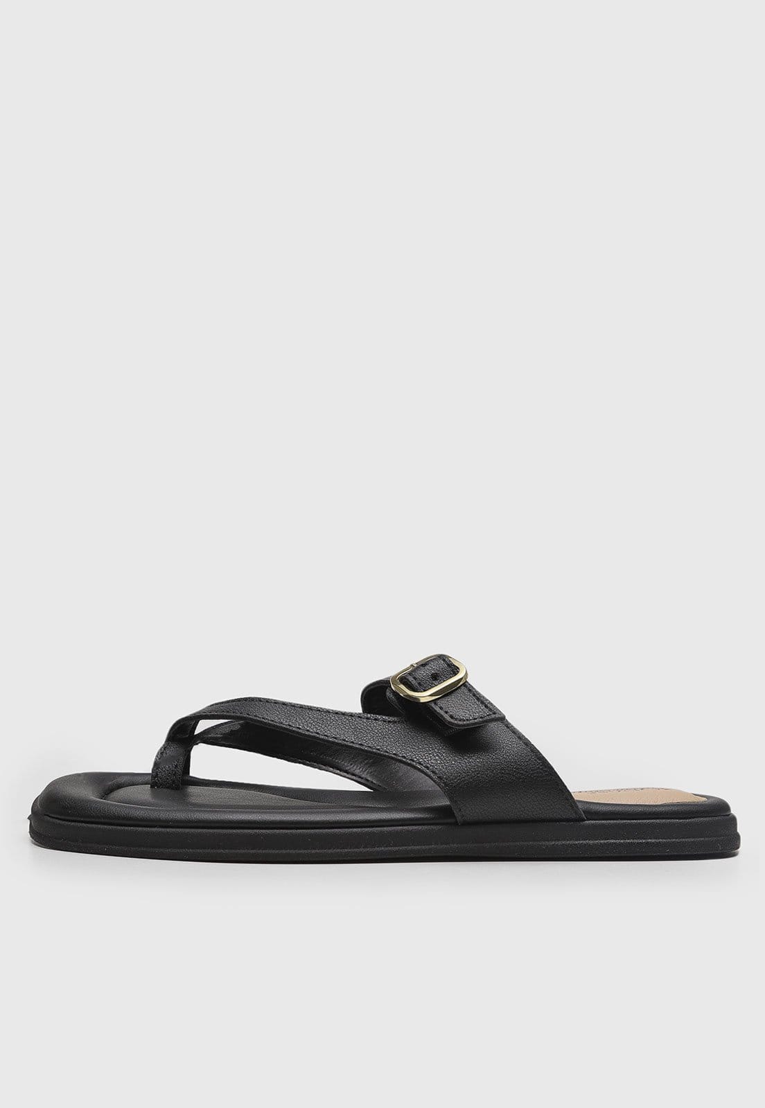 Vista principal Rasteira Feminina Modare Detalhe Fivela Preta MODARE preto