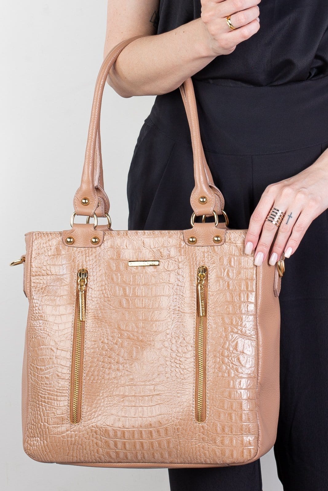 Bolsa Andrea Vinci De Ombro Em Couro Croco Lizandra