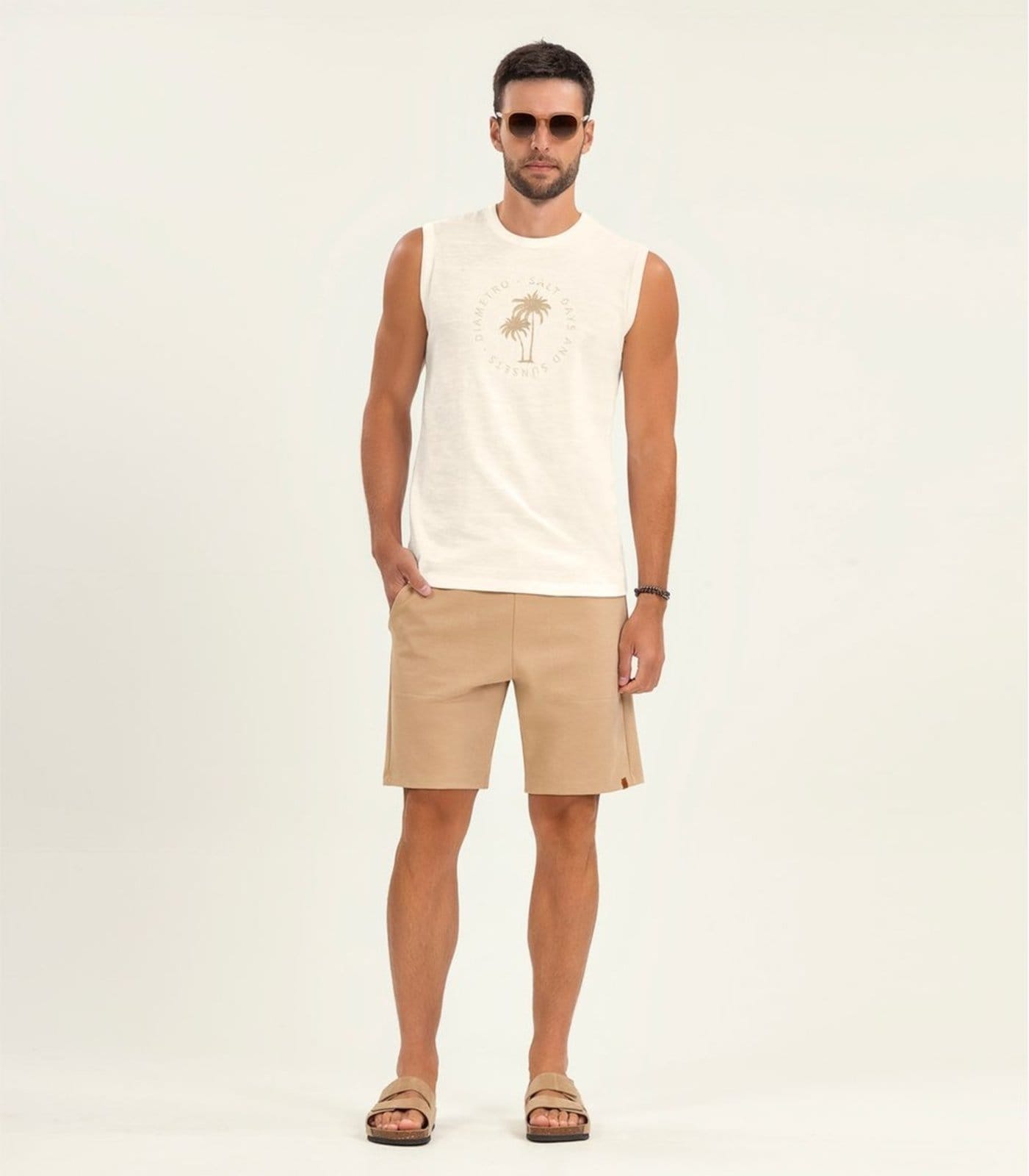 Vista principal Bermuda Masculino De Moletinho Piquê Diametro Diametro azul