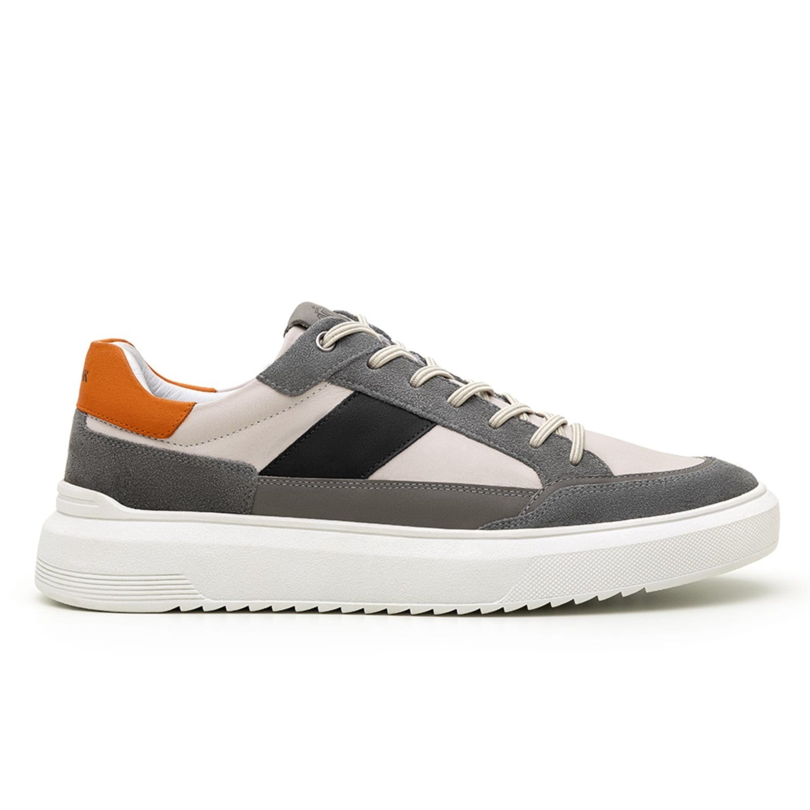 Vista 2 TÊNIS MASCULINO CASUAL EM COURO COM SOLADO PLATAFORMA Sapatofran cinza