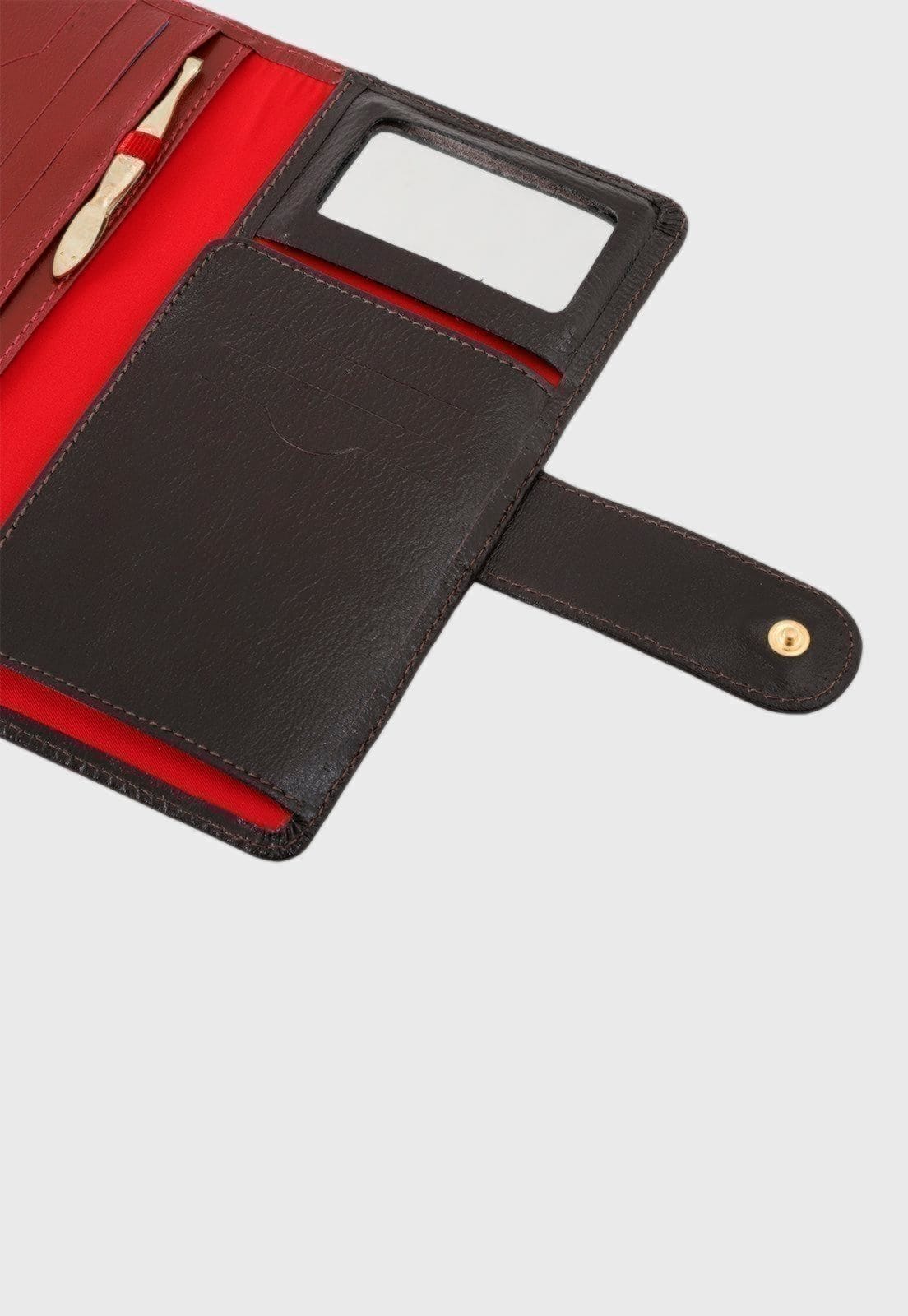 Vista 2 Carteira Couro Mariart 100FMRT Off White e Vermelho Mariart off-white/vermelho white