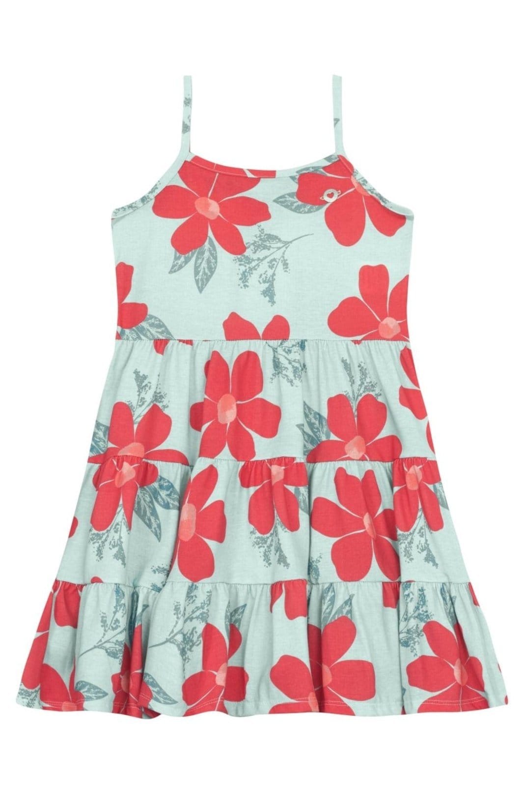 Vista 2 Infantil - Vestido menina de flores colorido Brandili Brandili verde