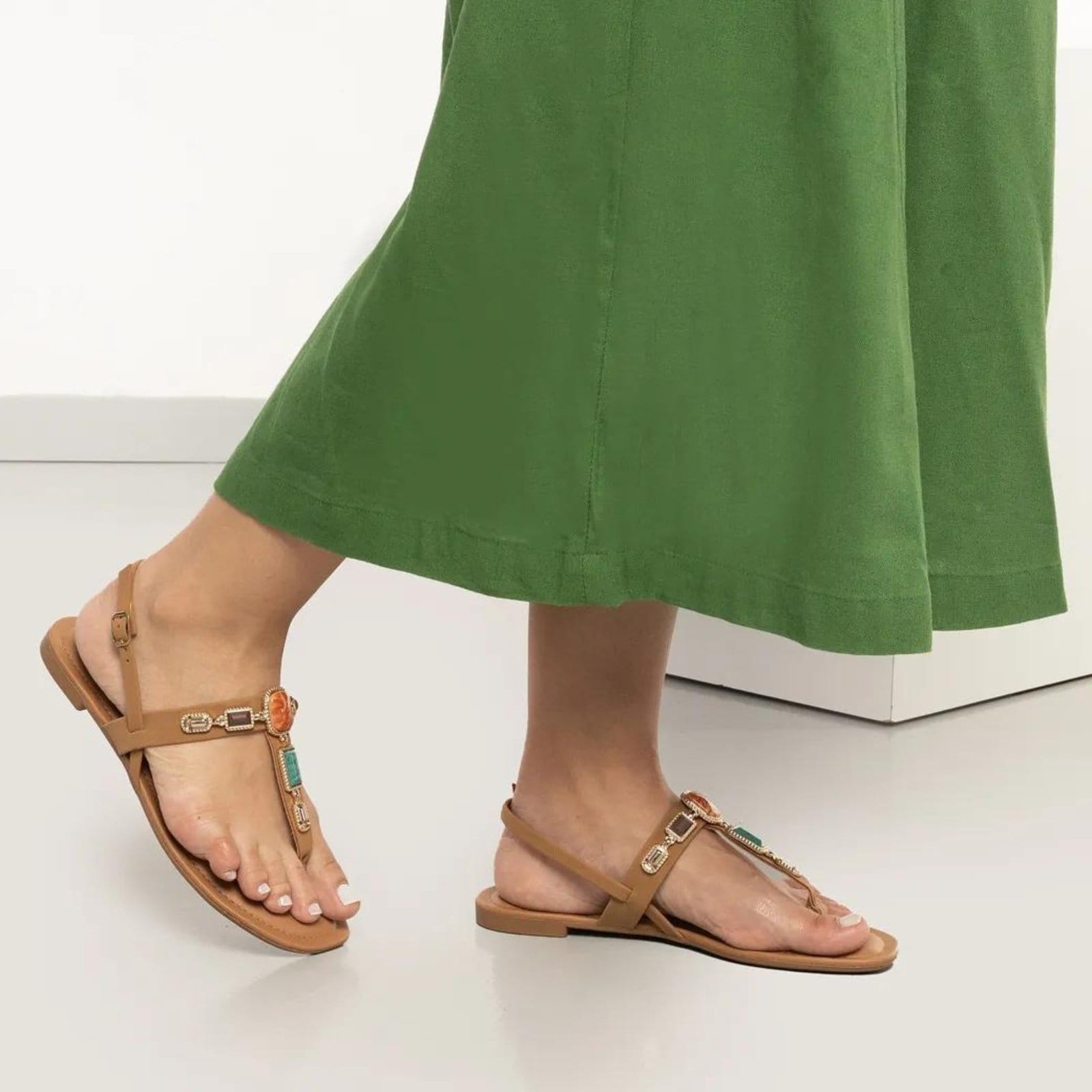 Vista 2 Sandália Dakota Foggia Rasteira Feminina Dakota marrom