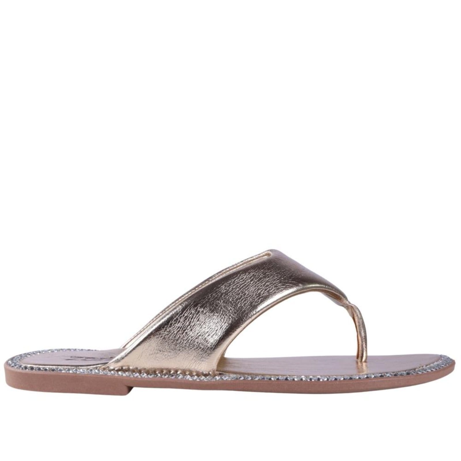 Vista principal Chinelo Rasteiro Feminino Zariff 1618018252 Ouro Light Zariff incolor