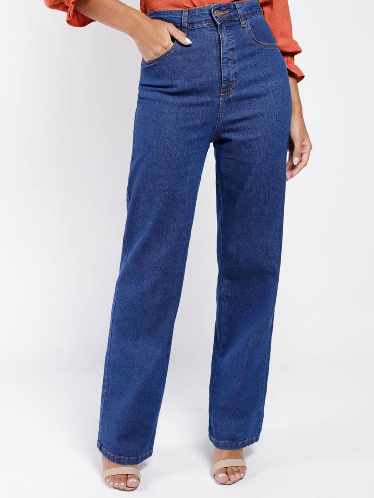 Calça Jeans Wide Leg Autentique Feminina