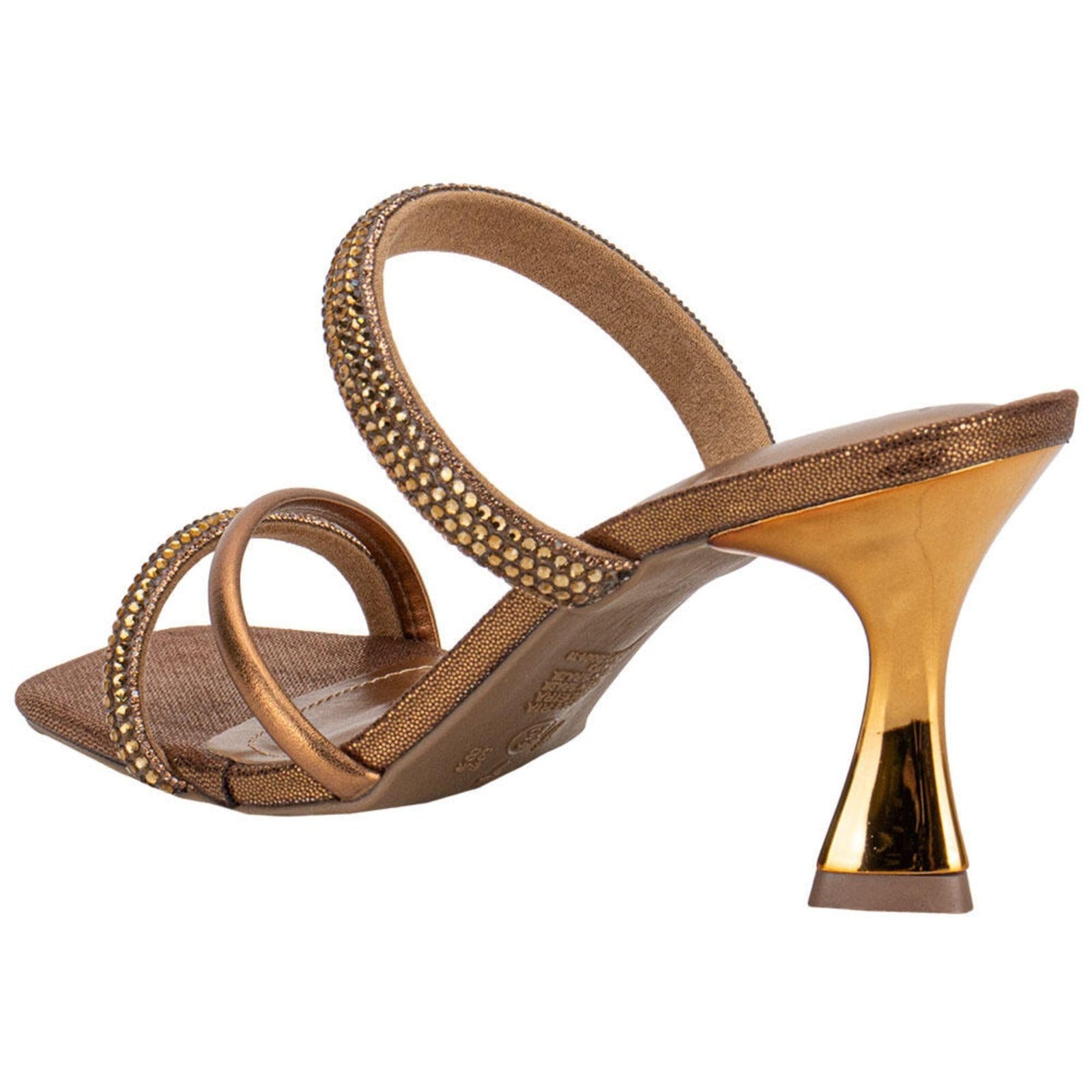 Vista 2 Tamanco Feminino Salto Taça Via Marte 166046 5836046 VIA MARTE bronze