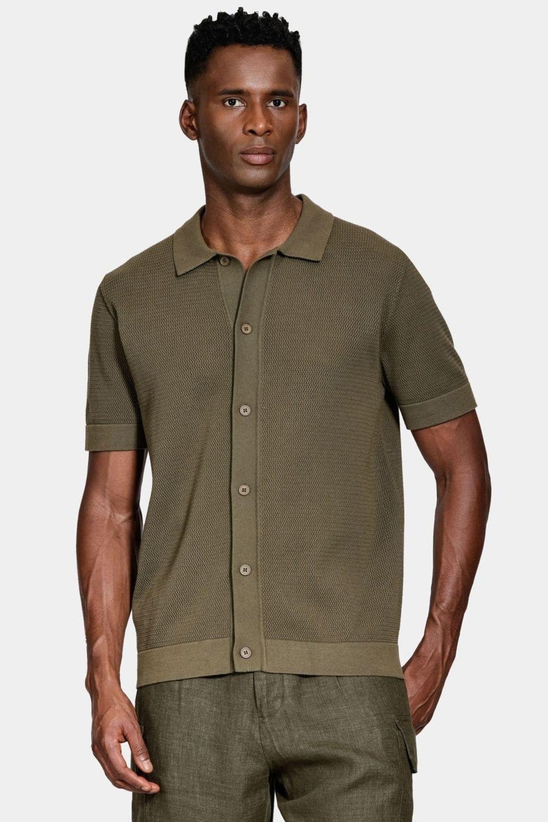 Vista 2 Camiseta Aramis Manga Curta Algodão Tricot Oliva Aramis verde oliva