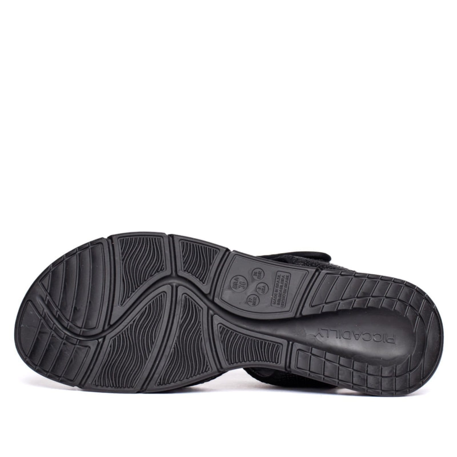 Vista 2 Sandália Feminina Piccadilly Anabela Médio Wide Fit Piccadilly preto