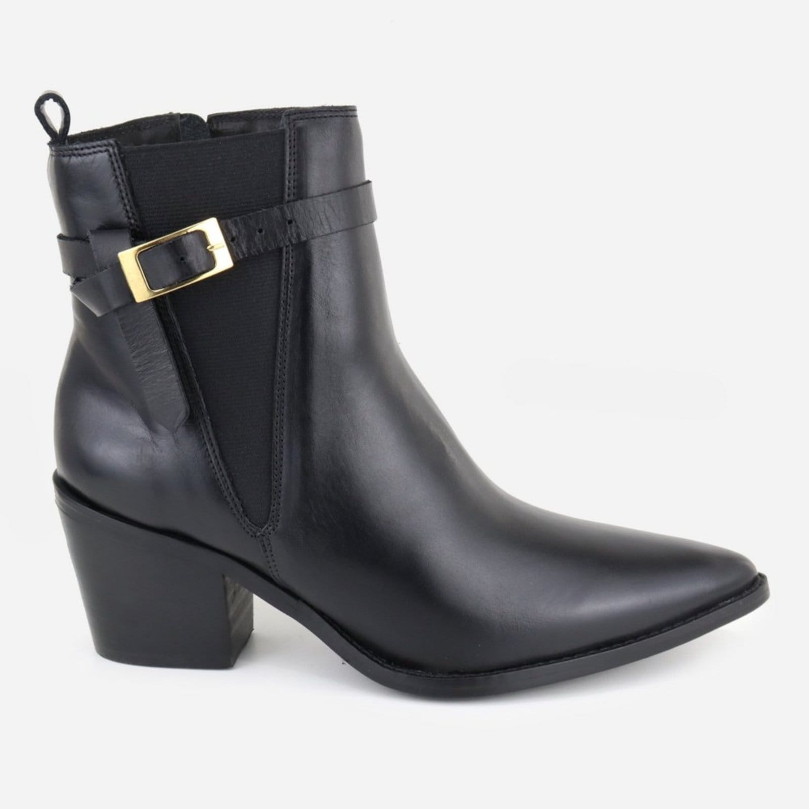 Vista 2 Bota Western Country Texana Bico Fino Fivela Em Couro Feminina Maria Paula MARIA PAULA preto