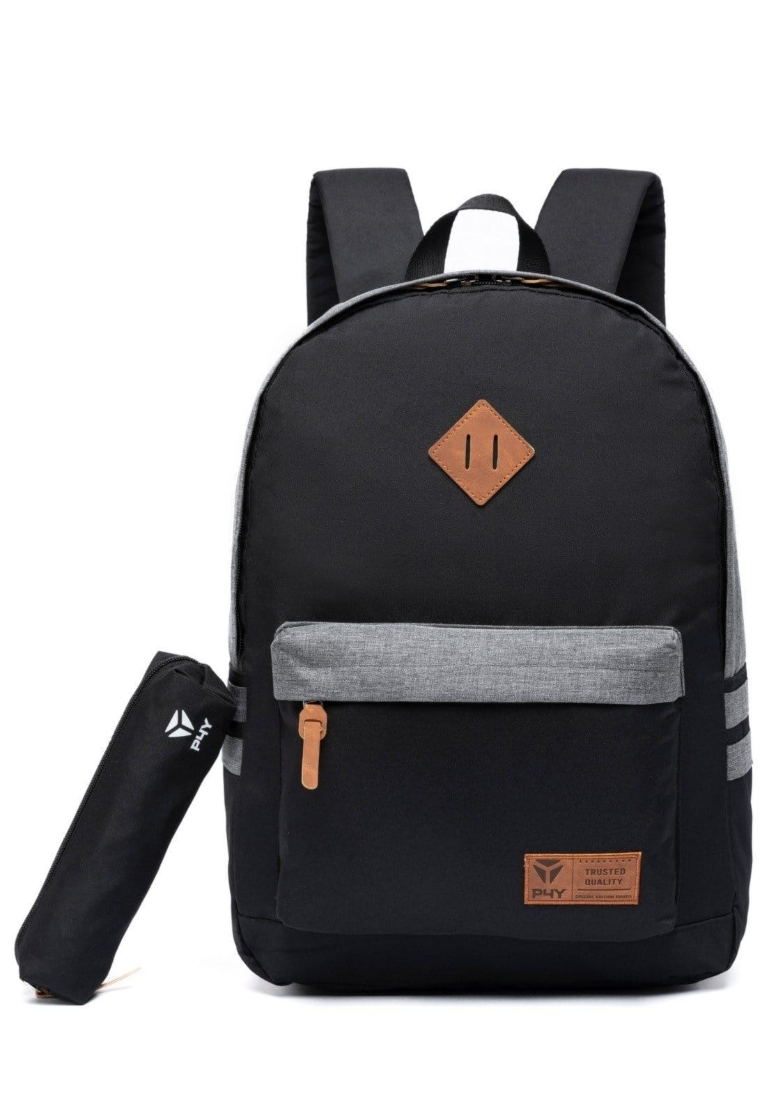 Vista principal Kit Mochila Estojo Escolar Reforçada Trabalho Faculdade Espaçosa Casual Perfect For You preto