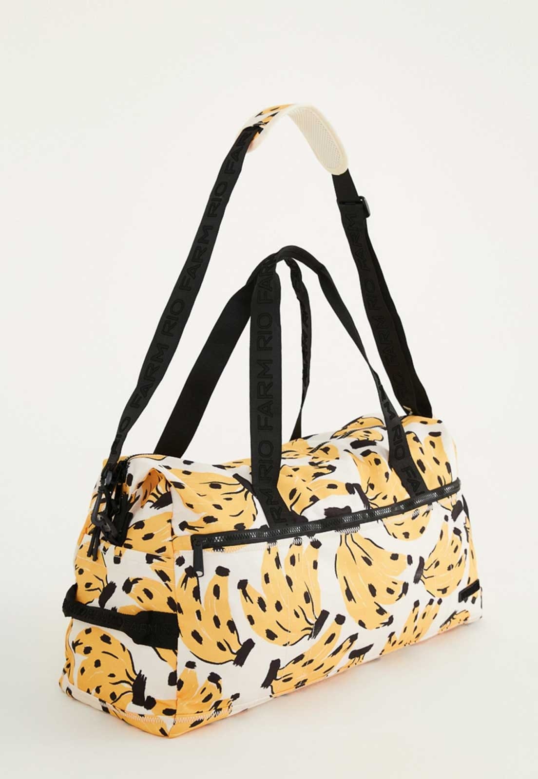 Vista 2 Bolsa Feminina FARM Findi Bossa Banana Branca e Amarela FARM branco