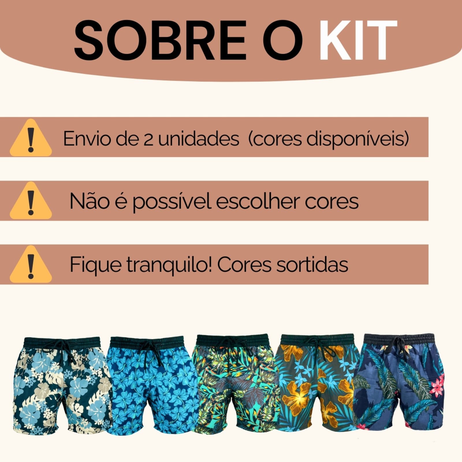 Vista principal KIT 2 Short Praia Masculino KS Bermuda Tactel Premium KS azul/estampado/floral/multicolorido/rosa/verde
