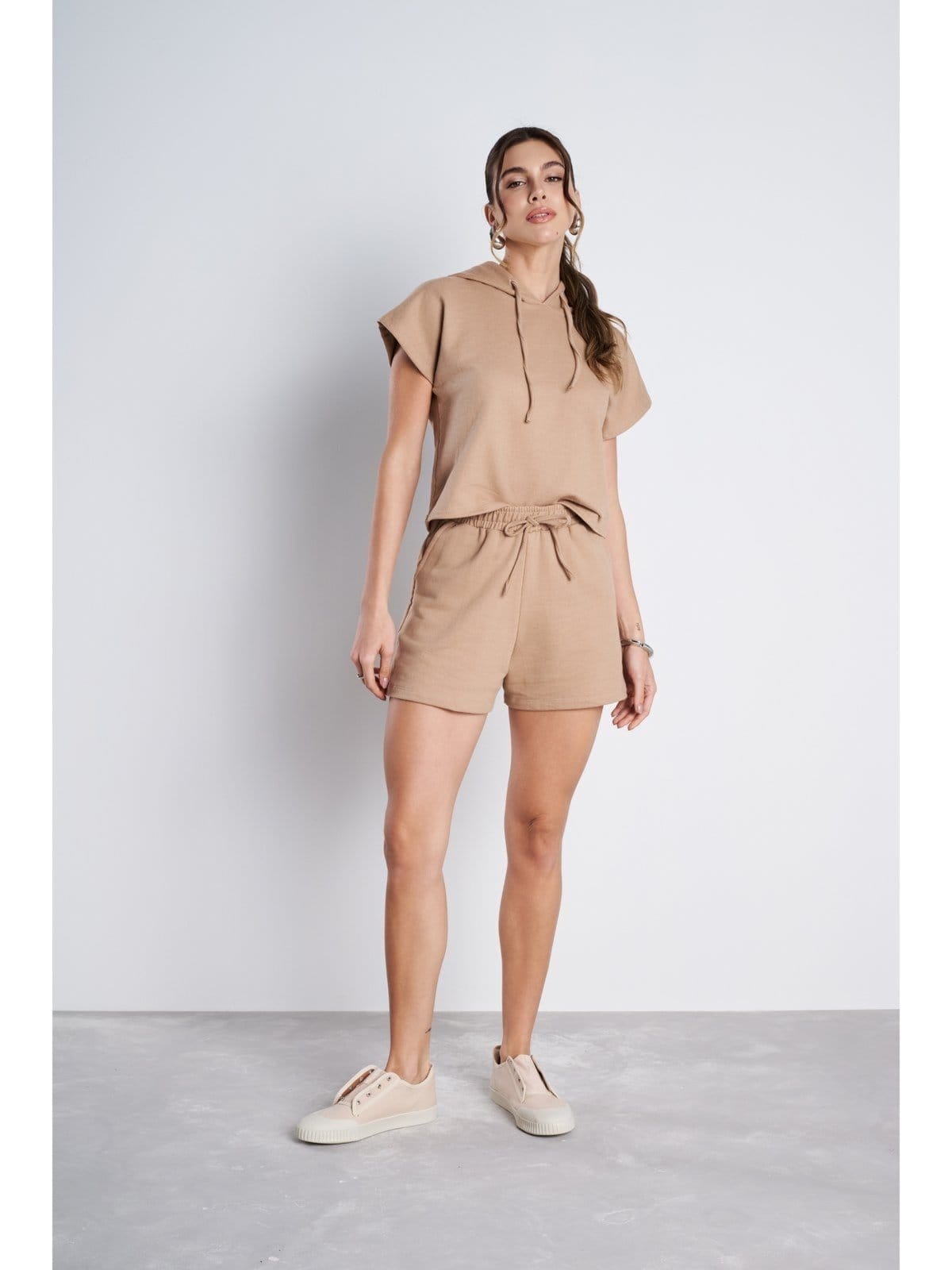 Vista 2 Conjunto Feminino Meujeans Essenza Moletinho Terra Meu Jeans bege