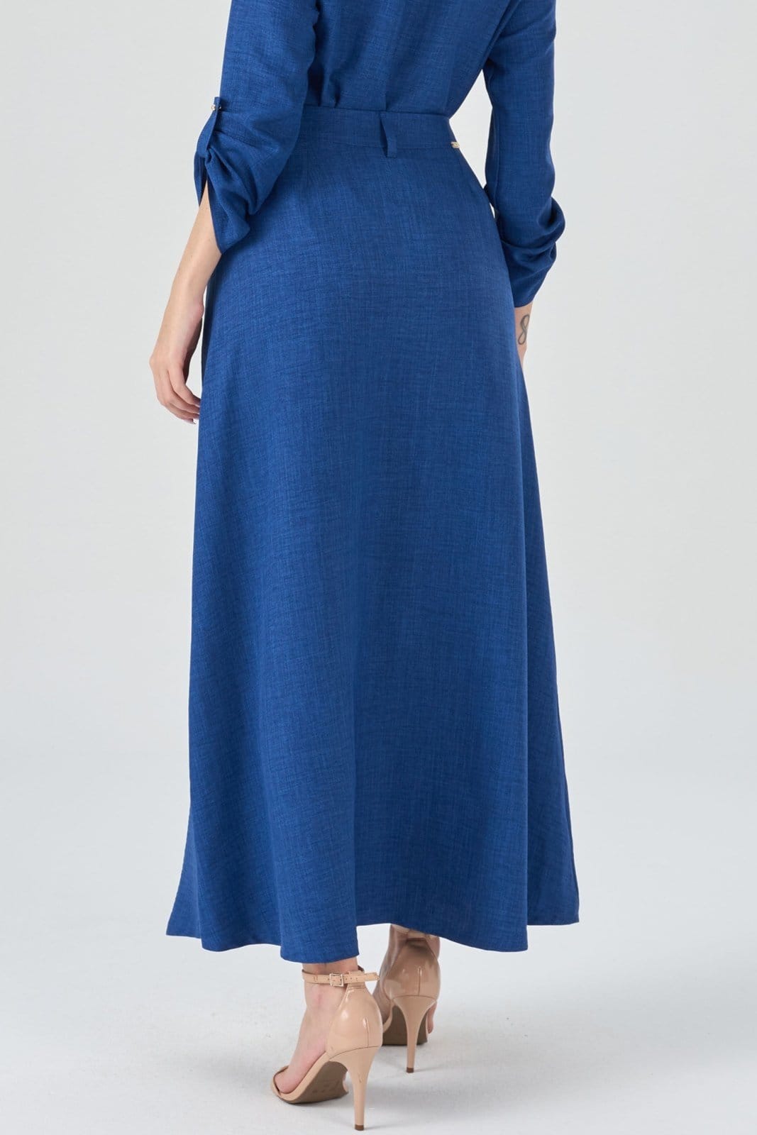 Vista principal Saia Longa PKS Evase PKS azul