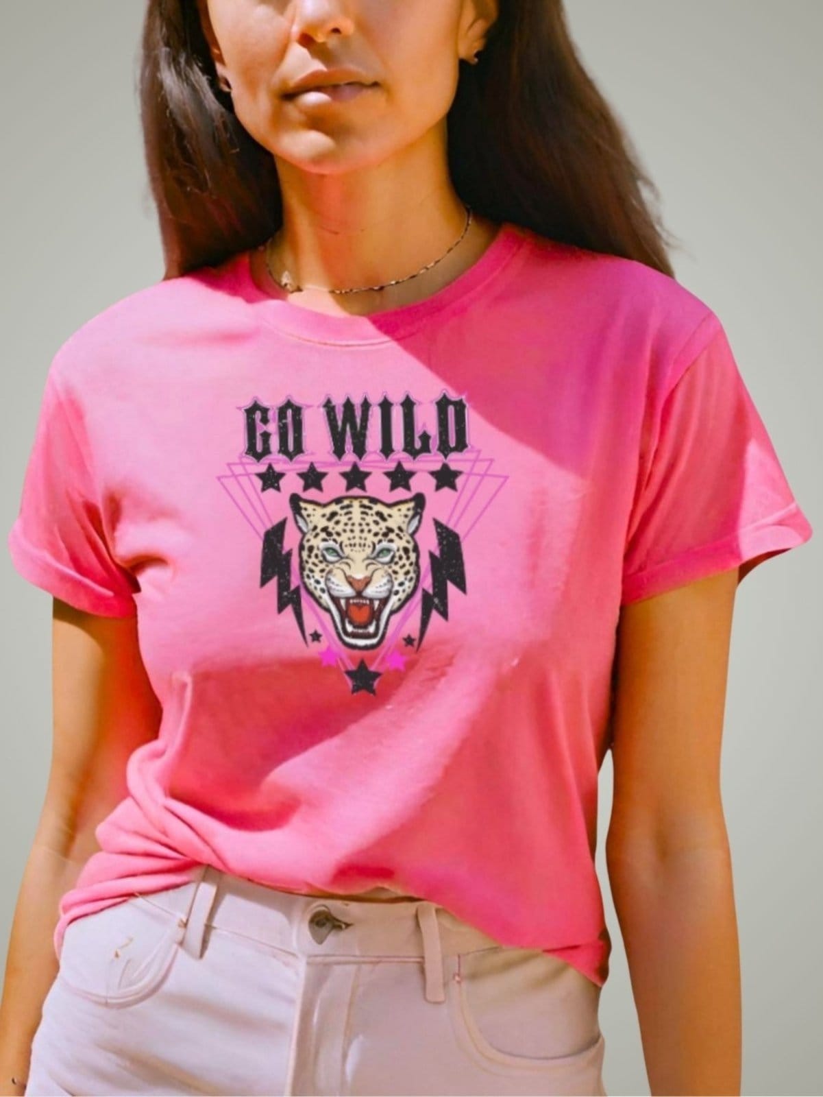 Camisa T-shirt Plus Size GuGi Feminina Camiseta Onça Tigre Blusinha Leopard Rosa