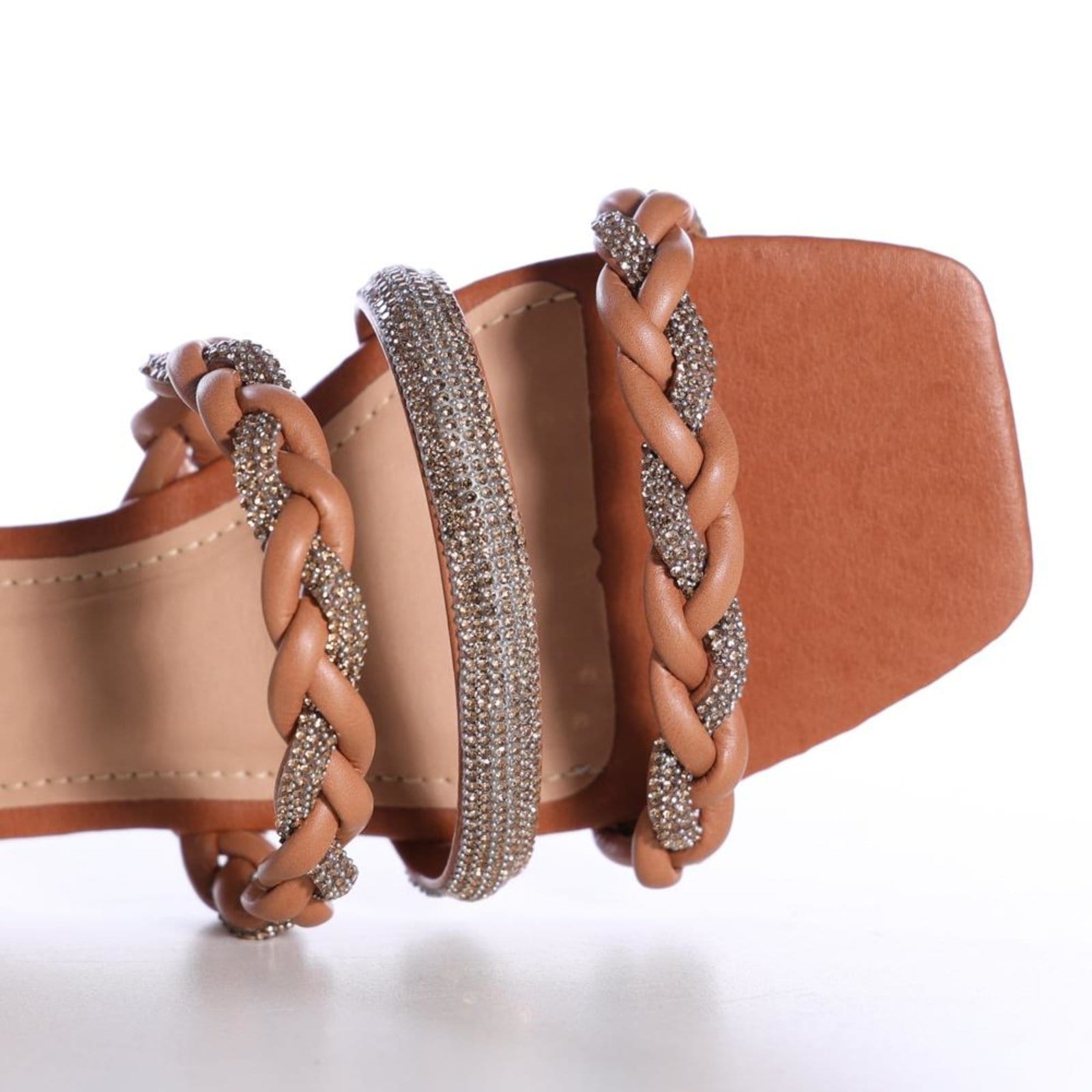 Rasteirinha Bico Quadrado Zariff Strass