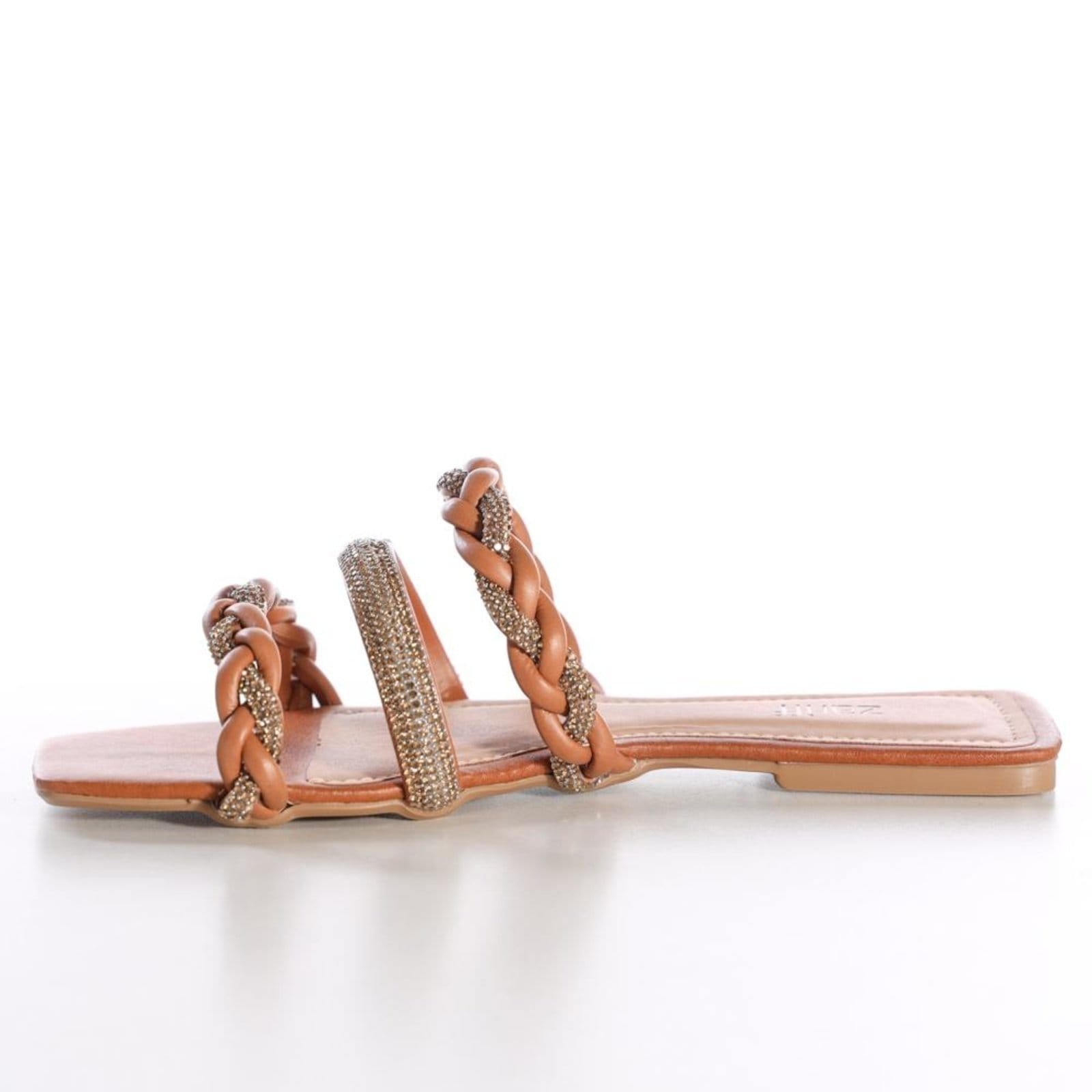 Vista 2 Rasteirinha Bico Quadrado Zariff Strass Zariff incolor